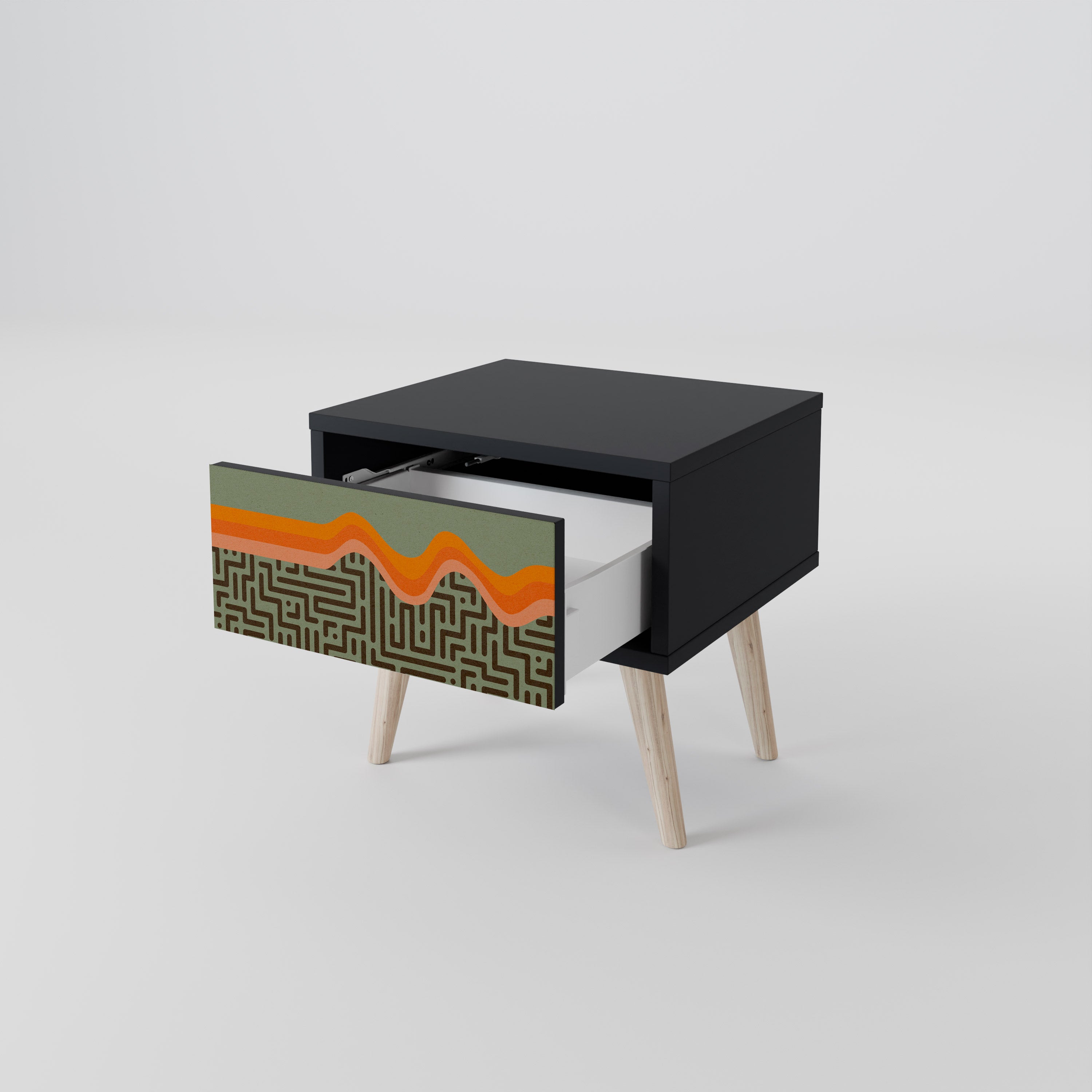SIMPLE SOLUTIONS Nightstand in Black Finish