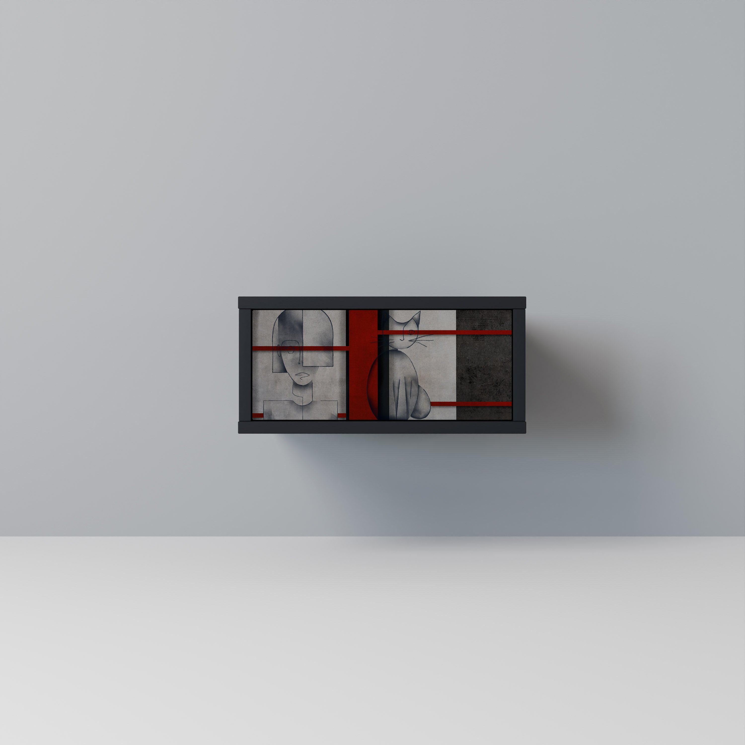 GRAY FIGURES Nightstand in Black Finish