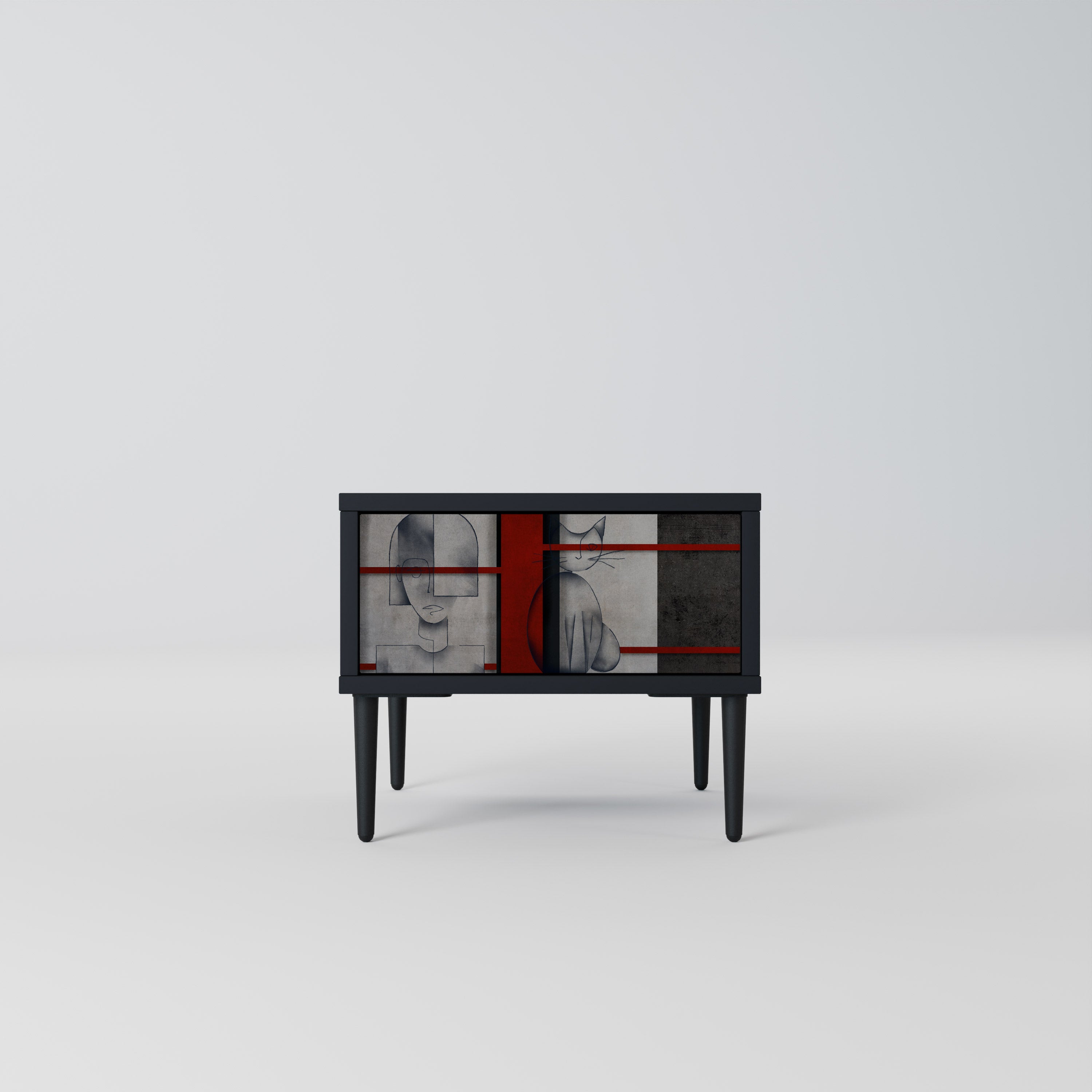 GRAY FIGURES Nightstand in Black Finish