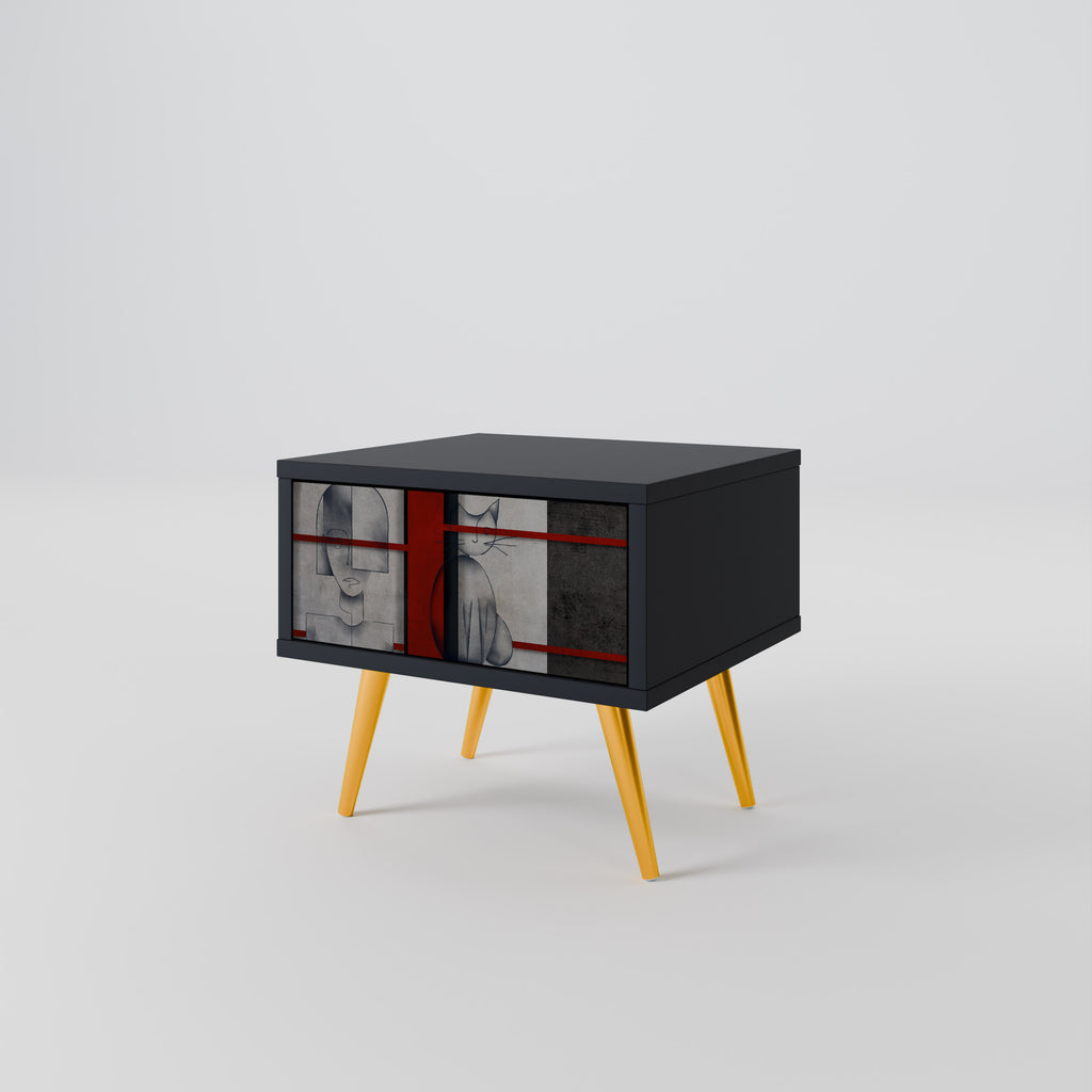 GRAY FIGURES Nightstand in Black Finish