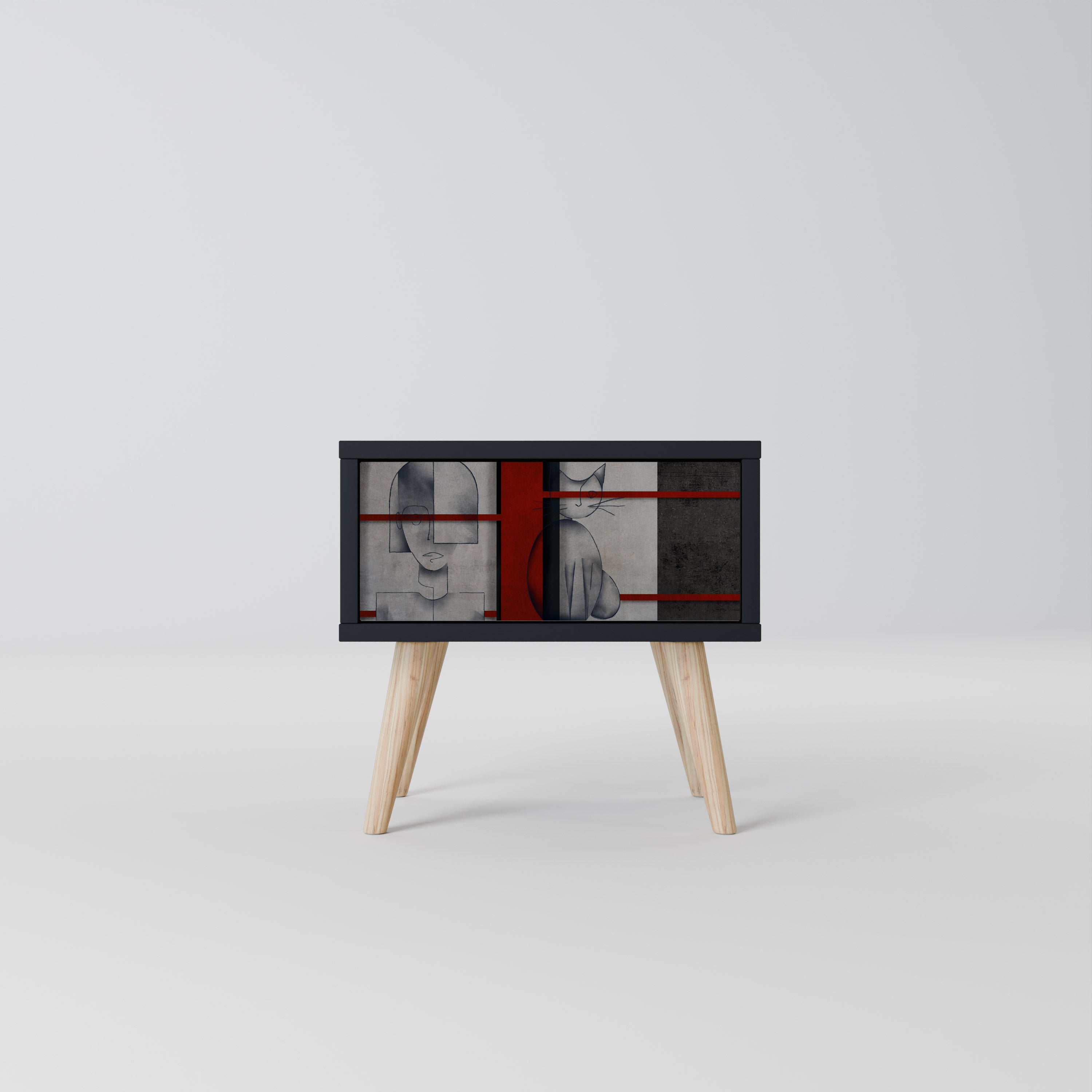GRAY FIGURES Nightstand in Black Finish