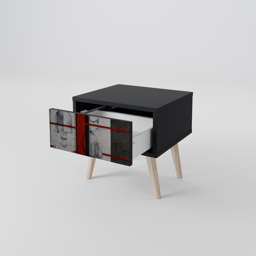 GRAY FIGURES Nightstand in Black Finish