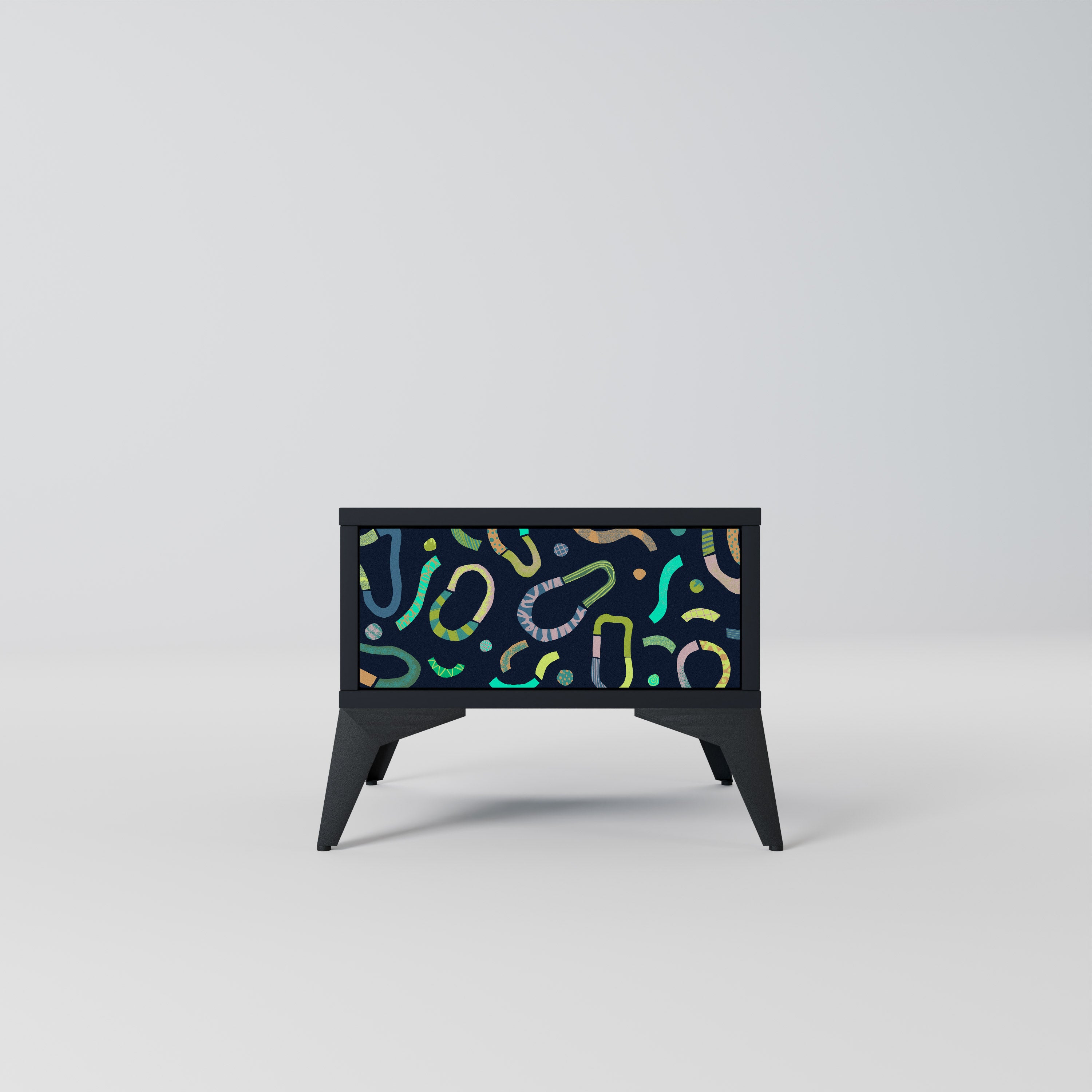 CONTRAST DANCE Nightstand in Black Finish
