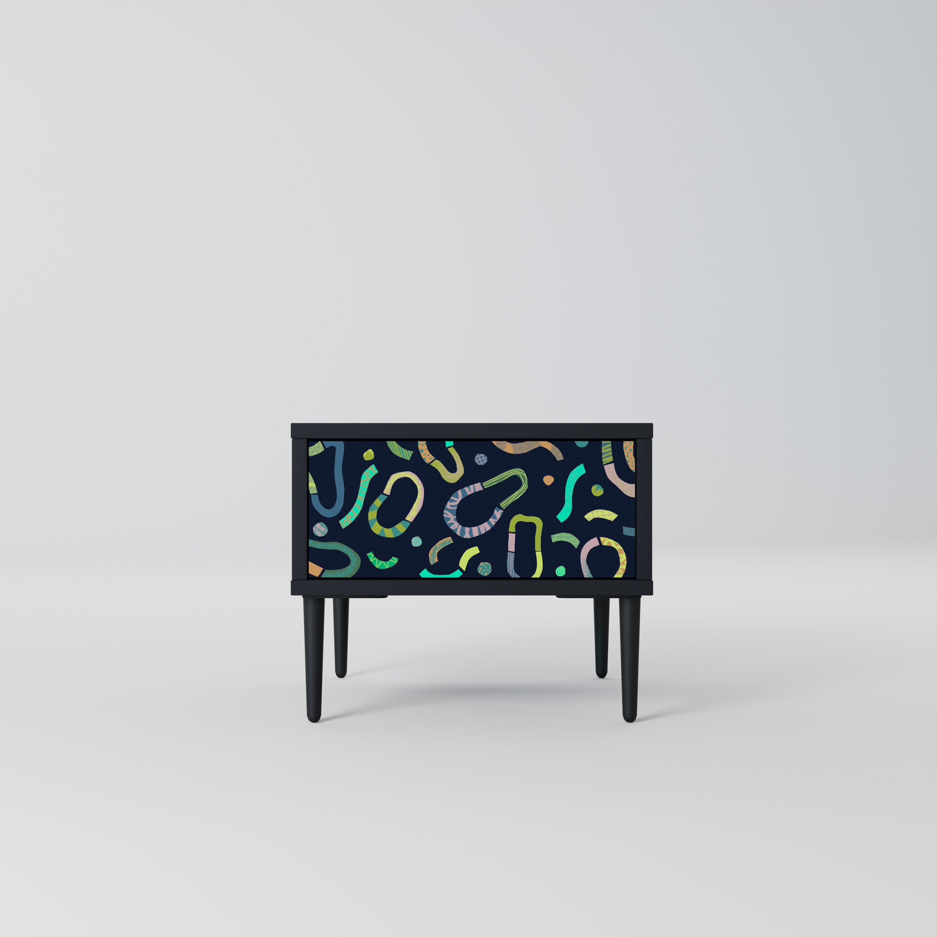 CONTRAST DANCE Nightstand in Black Finish