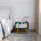 BOTANICAL HURRICANE Nightstand in Black Finish