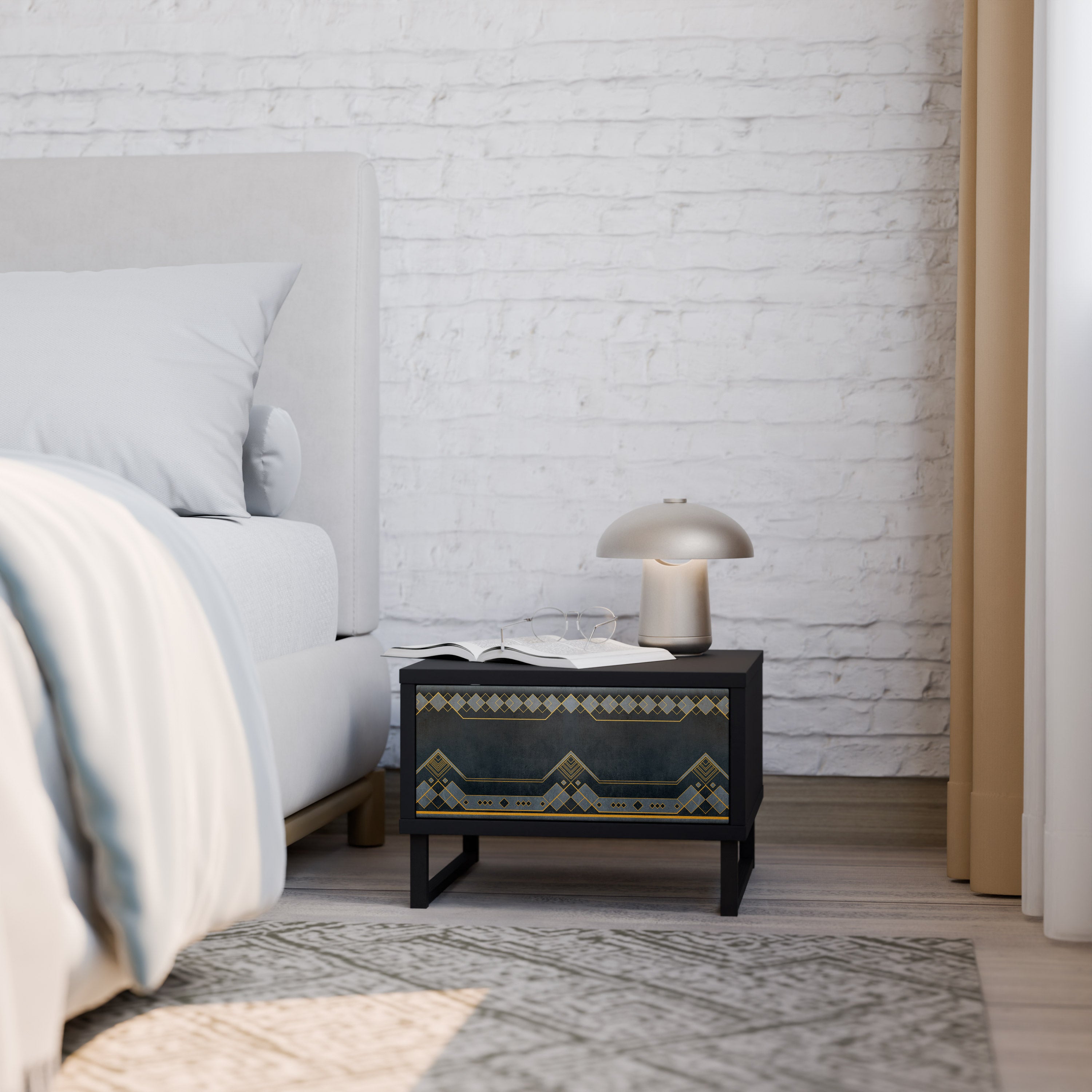 ROYAL ORDINARINESS Nightstand in Black Finish