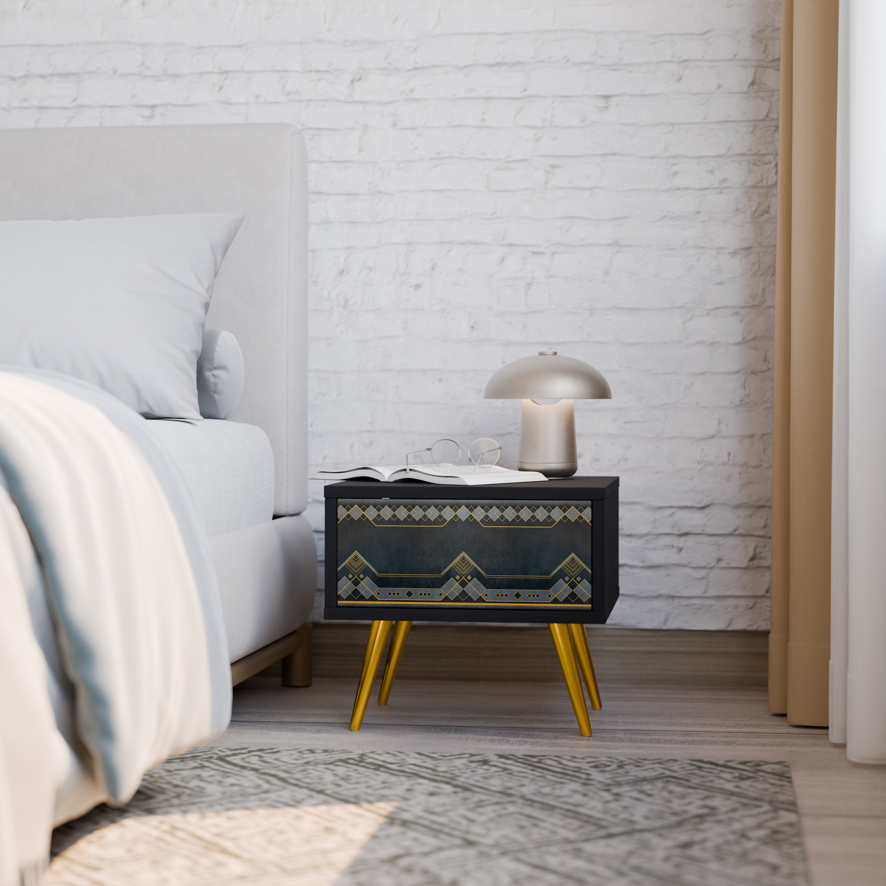 ROYAL ORDINARINESS Nightstand in Black Finish