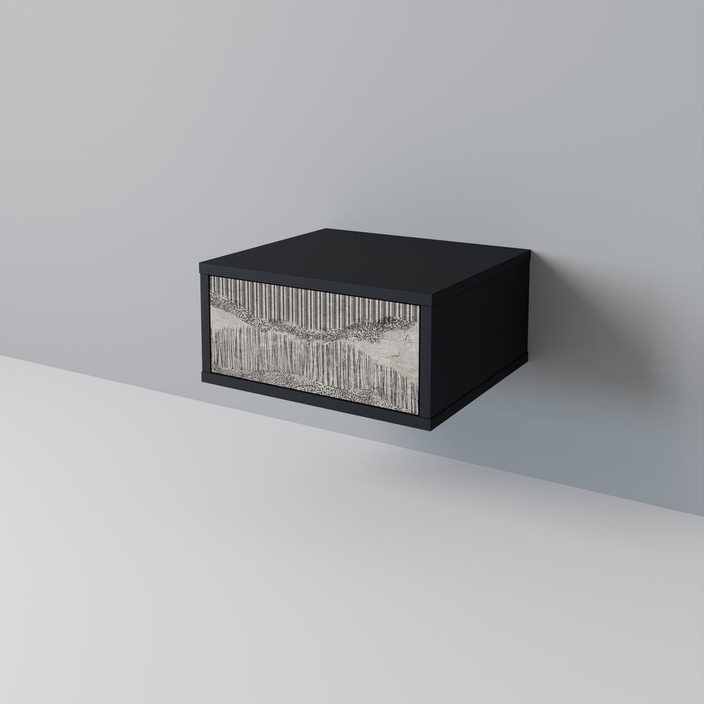 GRAIN LINES Nightstand in Black Finish