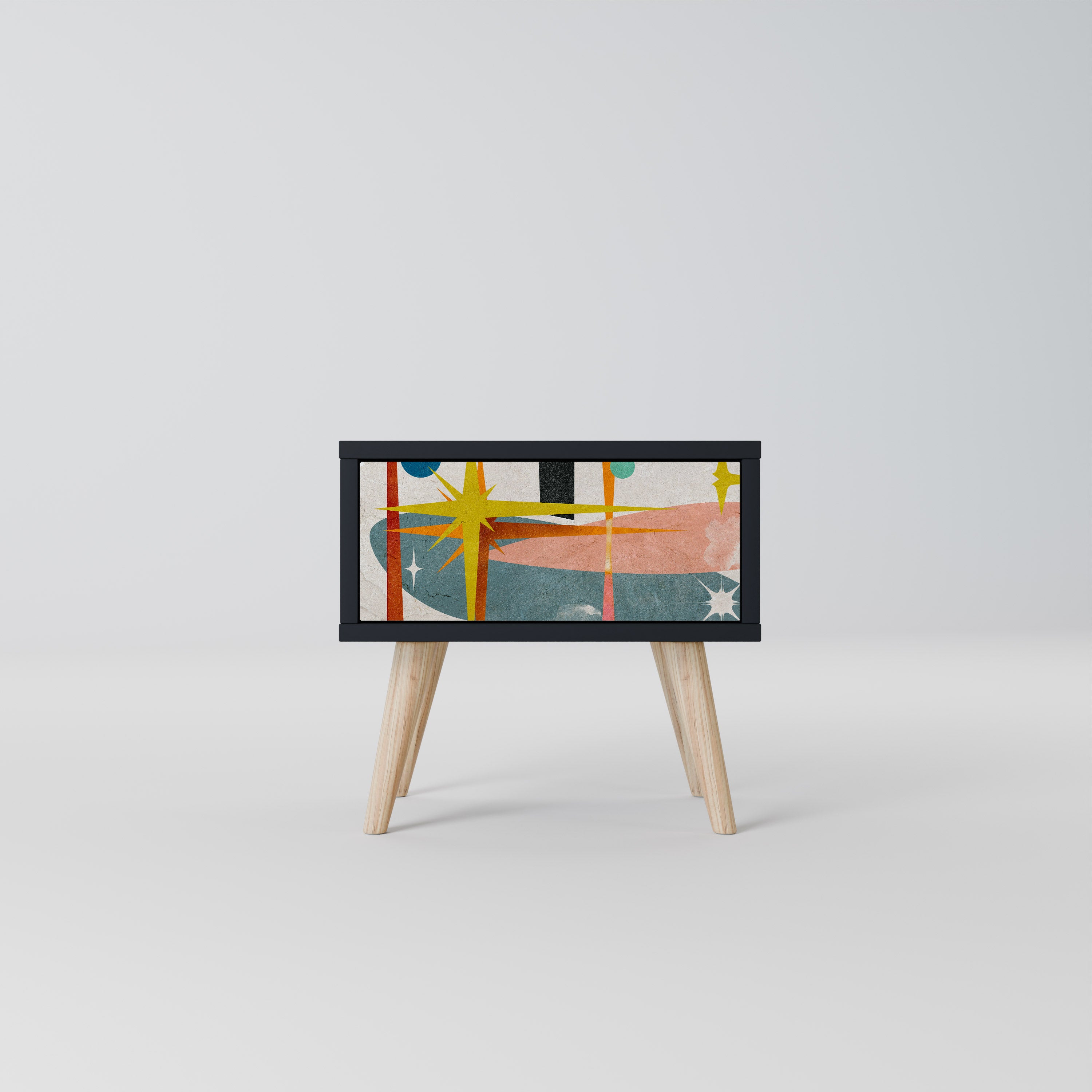 INTERSTELLAR VIBES Nightstand in Black Finish