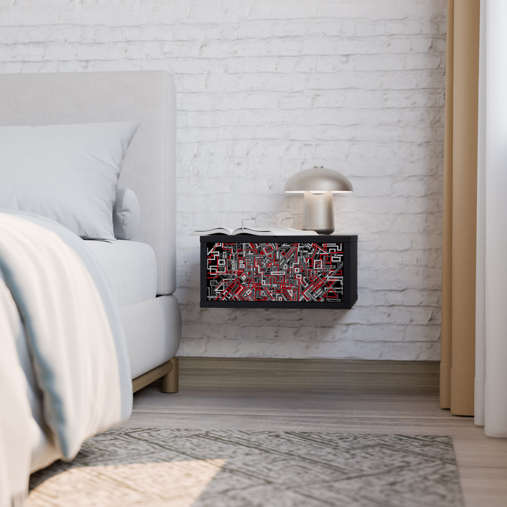 BROKEN LINES Nightstand in Black Finish