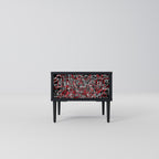 BROKEN LINES Nightstand in Black Finish