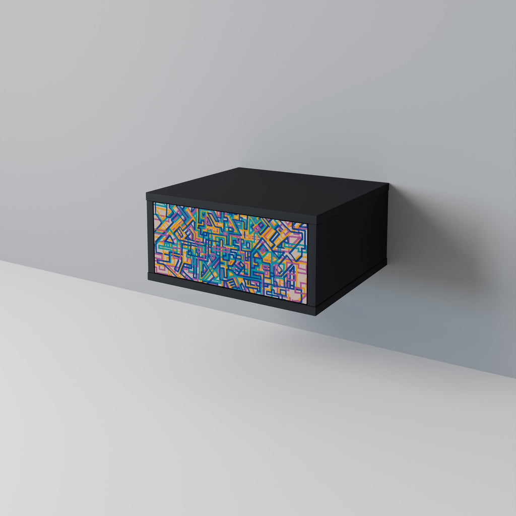 MEMORIES MAP Nightstand in Black Finish