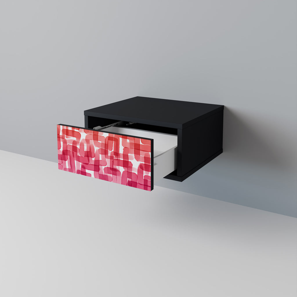 Mesita de noche CUBISMO CALEIDOSCÓPICO en acabado negro