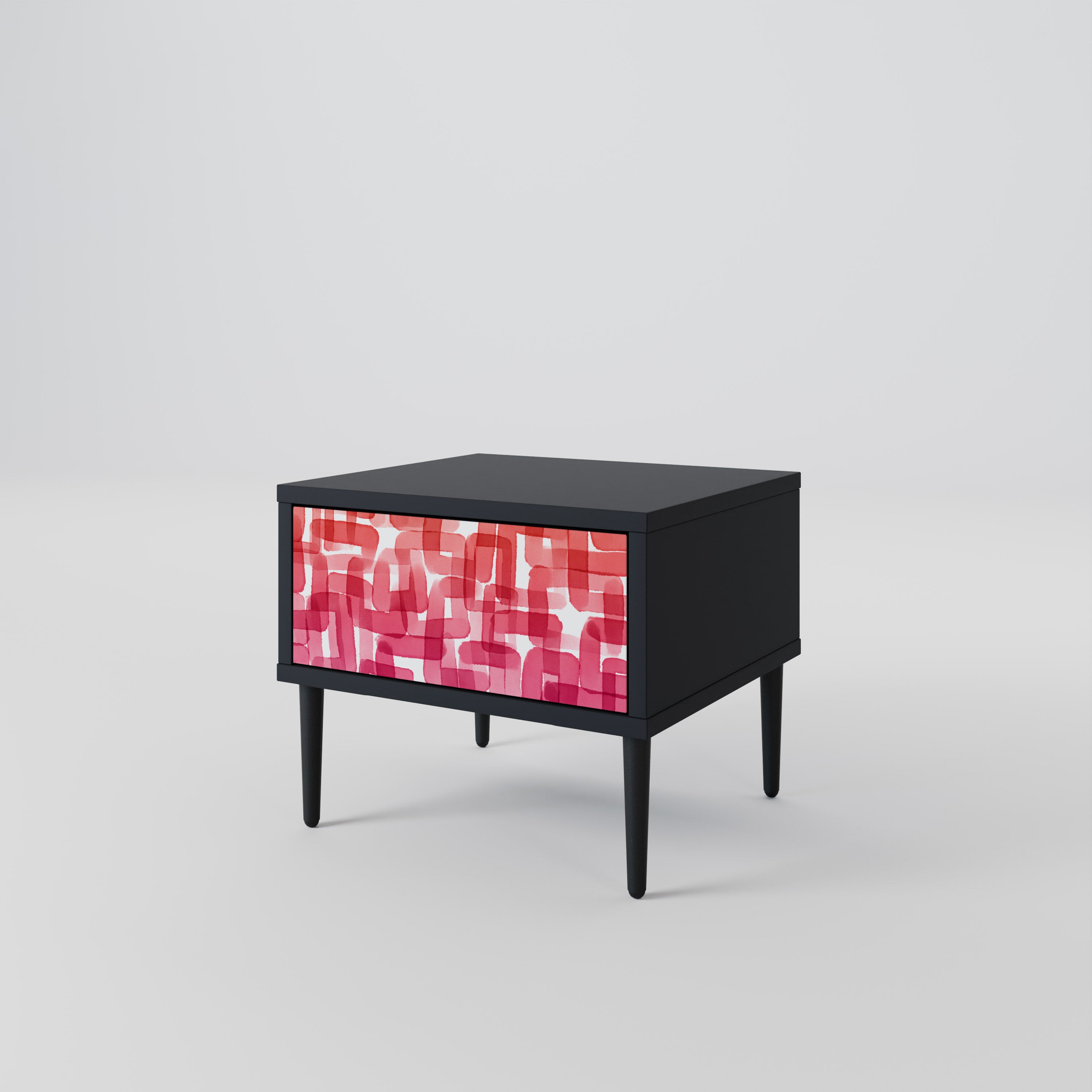 Mesita de noche CUBISMO CALEIDOSCÓPICO en acabado negro