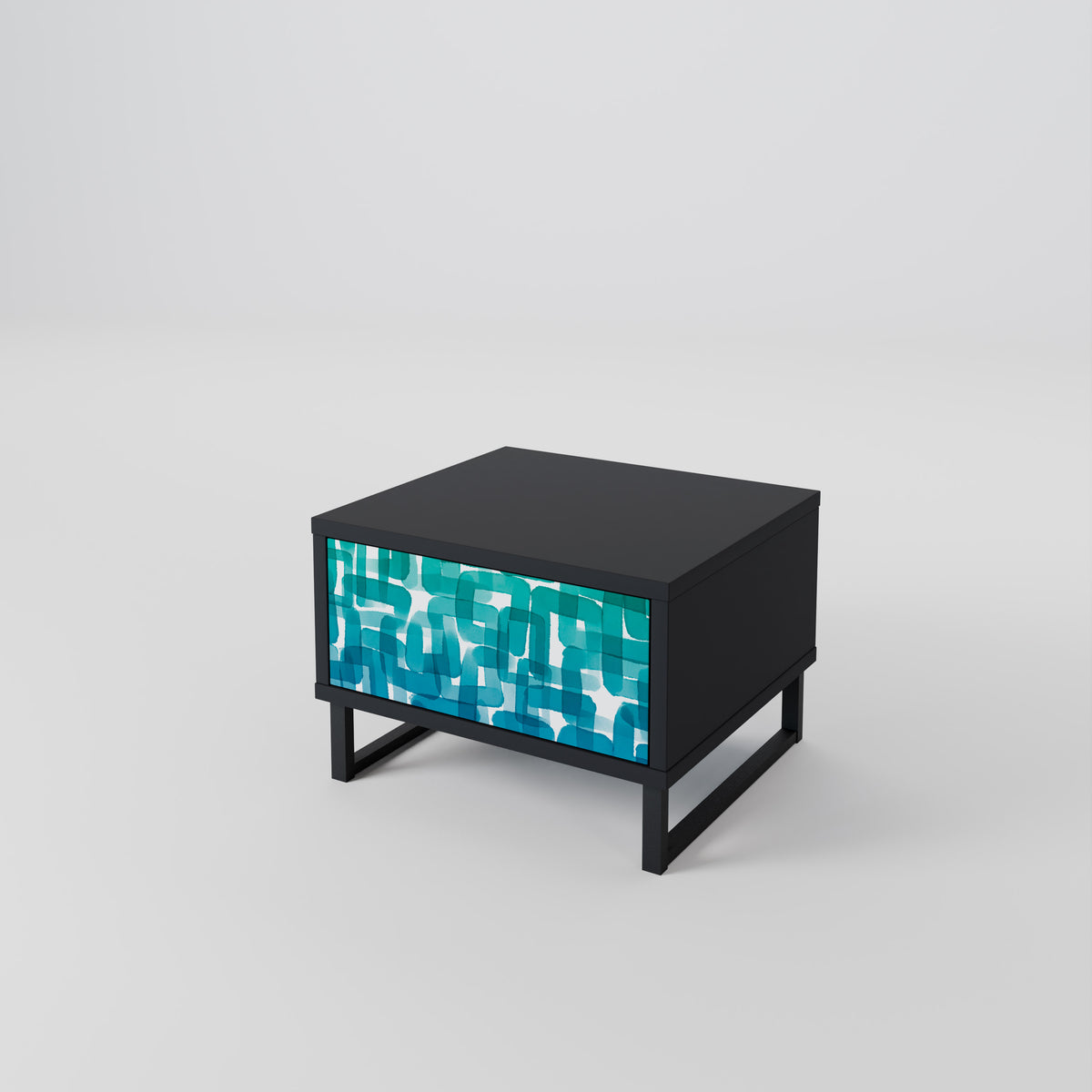 TURQUOISE RECTANGLES Mesita de Noche