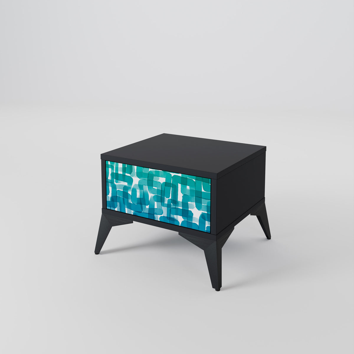 TURQUOISE RECTANGLES Mesita de Noche