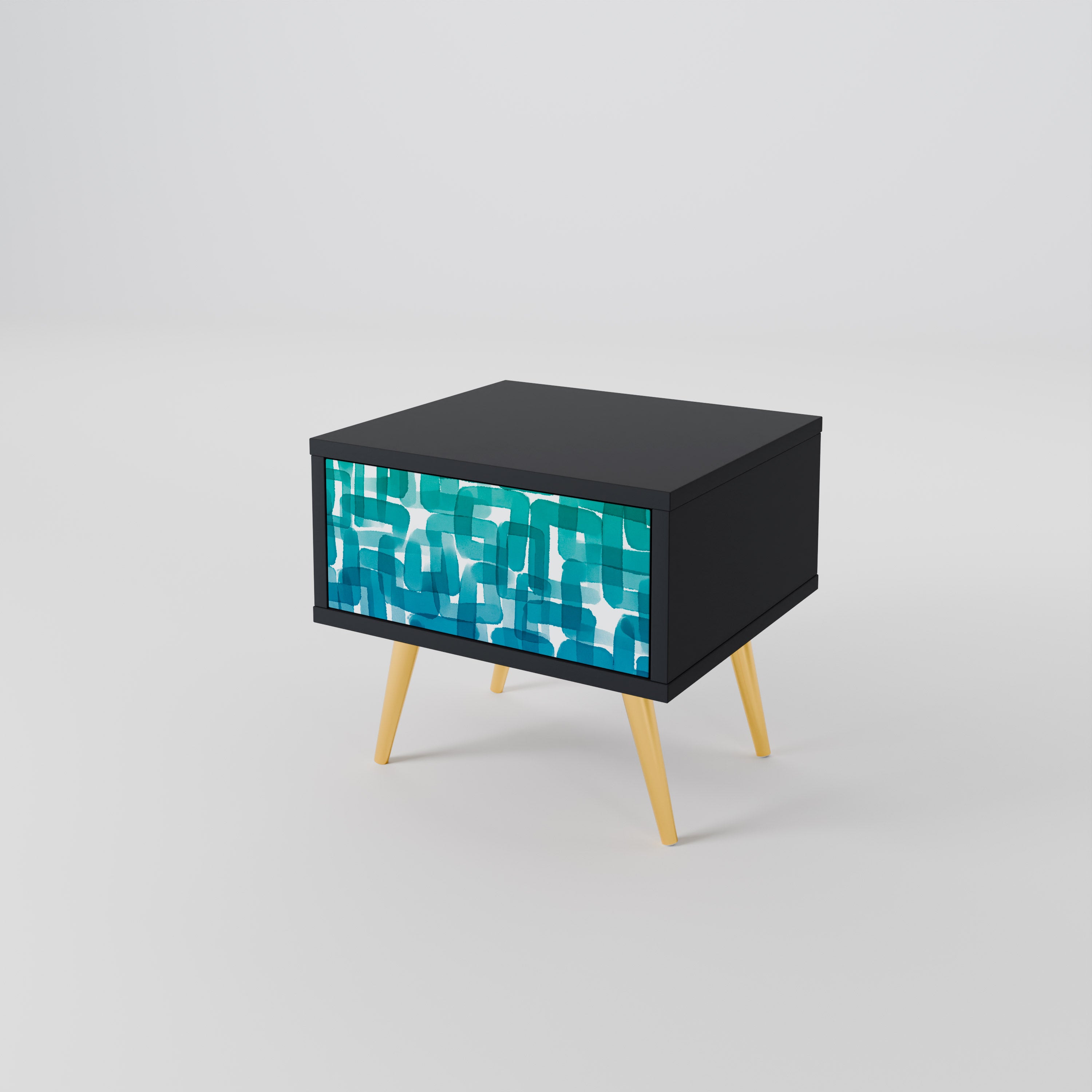 TURQUOISE RECTANGLES Nightstand