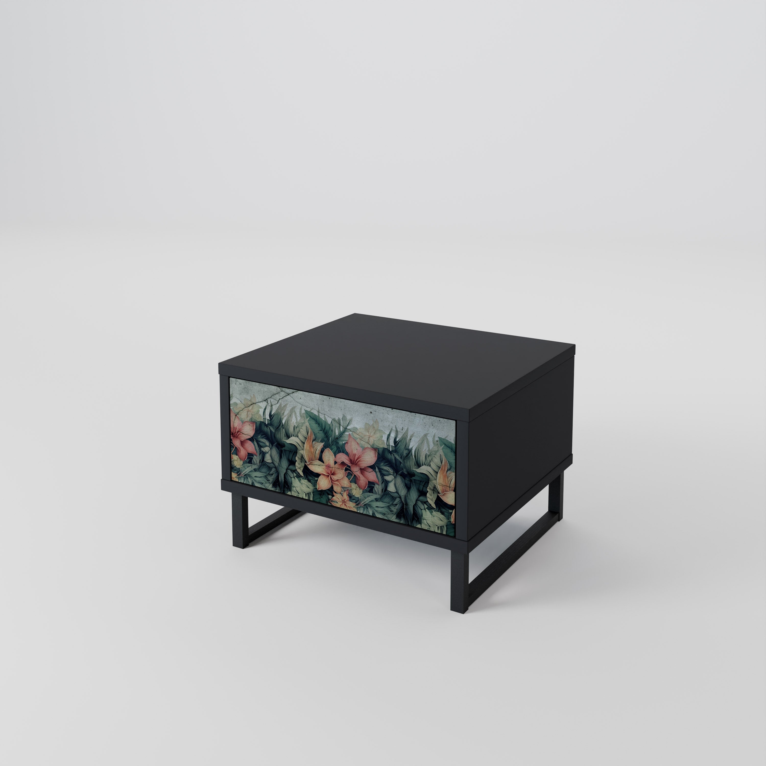 Mesita de noche HEAVENLY BLOOM en acabado negro