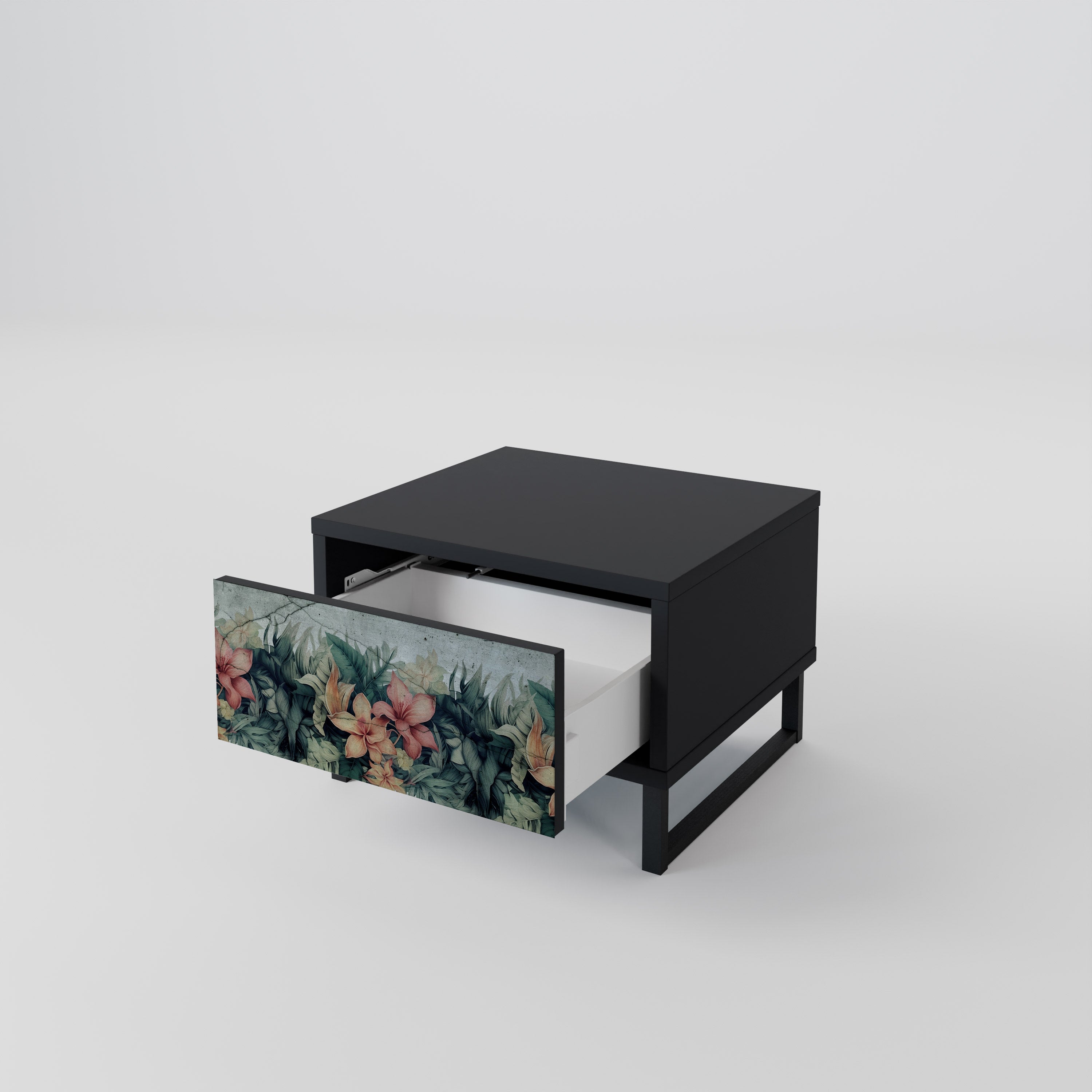 Mesita de noche HEAVENLY BLOOM en acabado negro