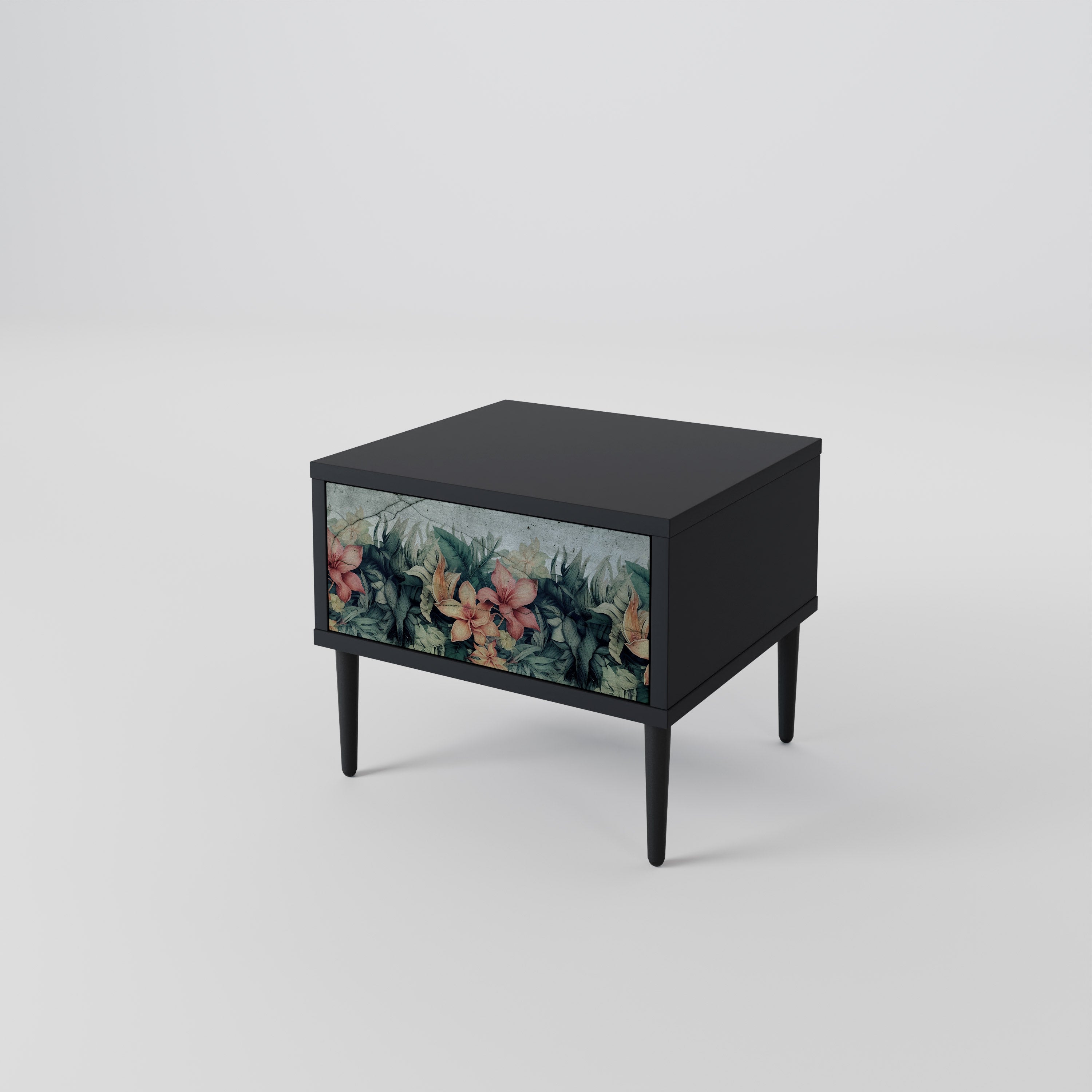 Mesita de noche HEAVENLY BLOOM en acabado negro