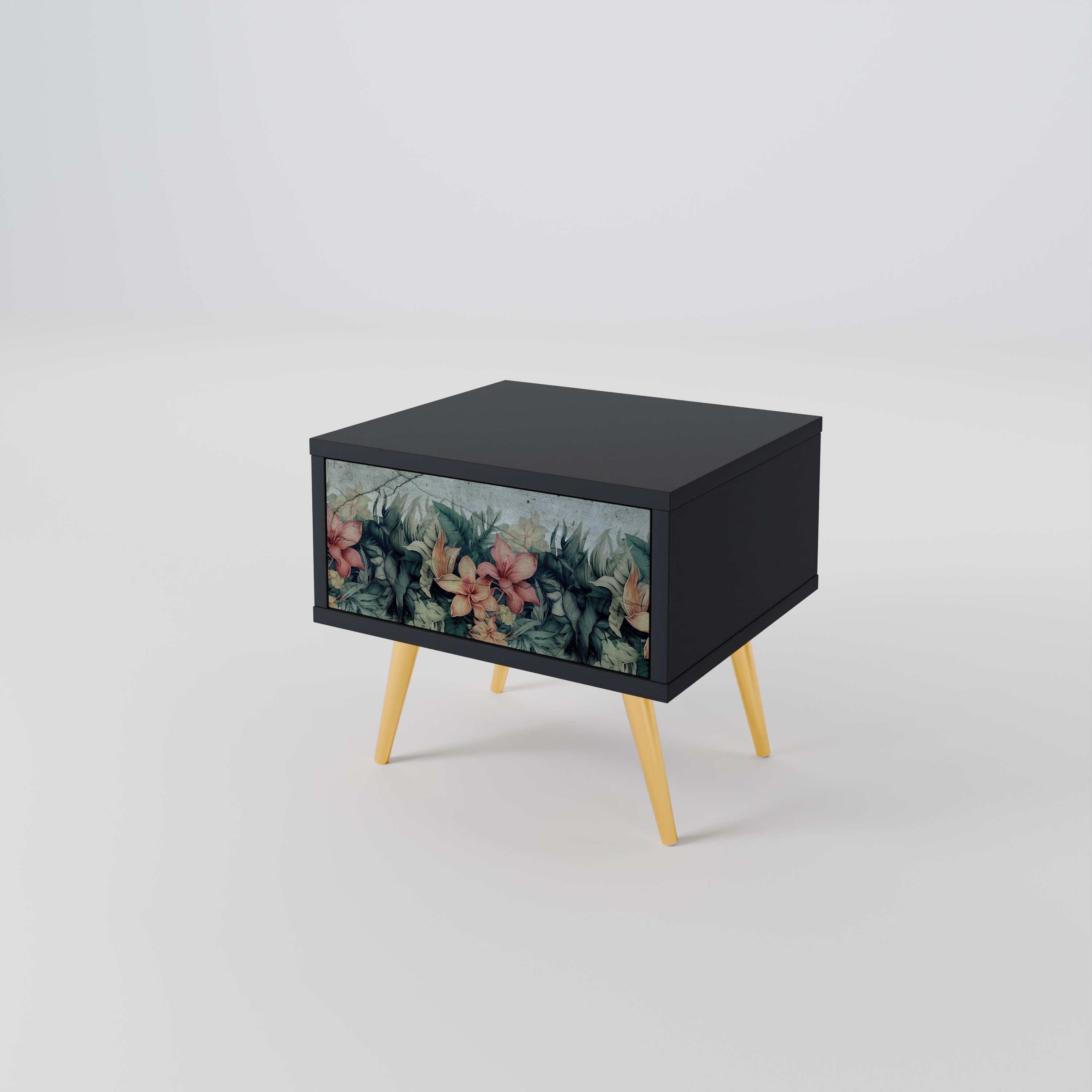 Mesita de noche HEAVENLY BLOOM en acabado negro