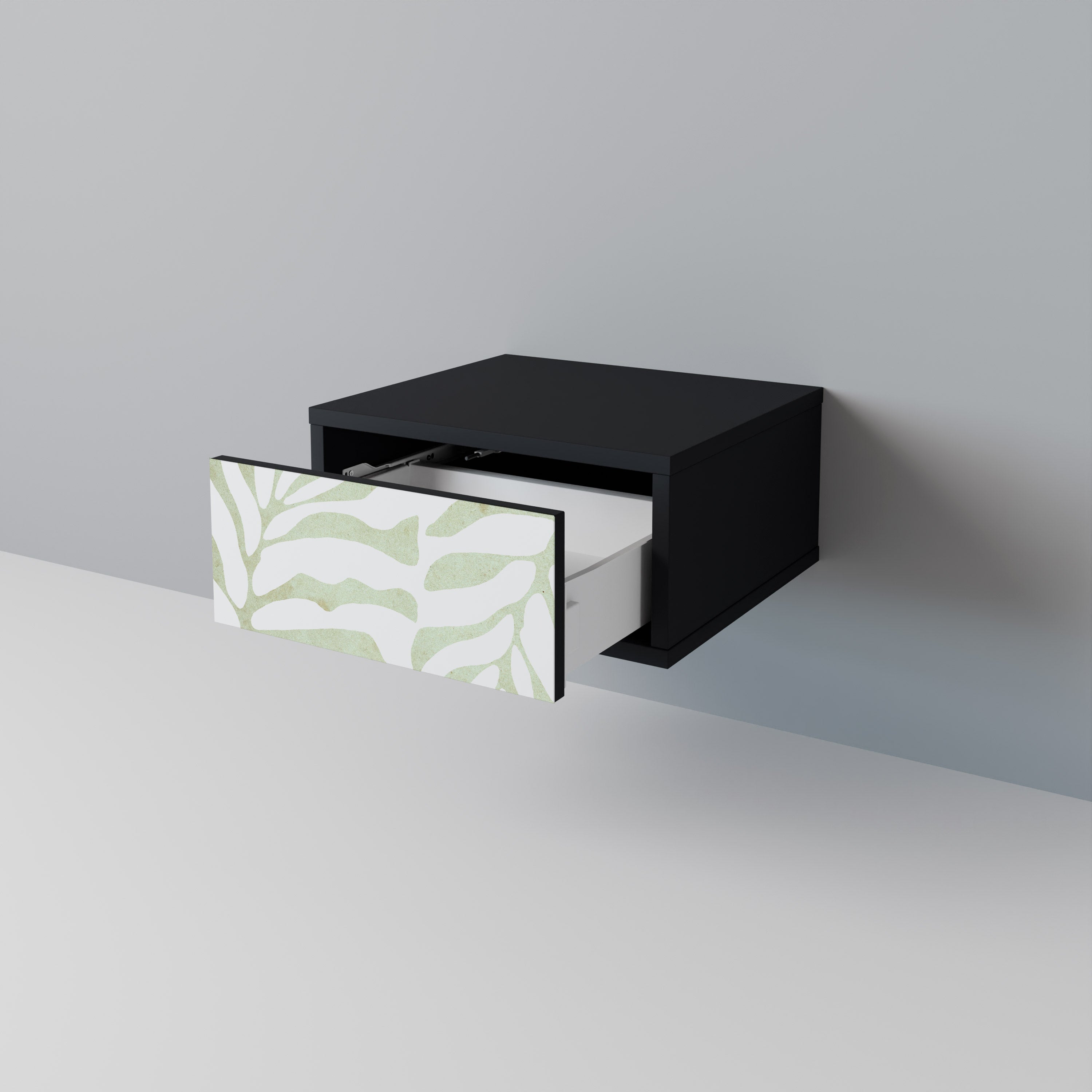 Mesita de noche BOTANICAL SPARK en acabado negro