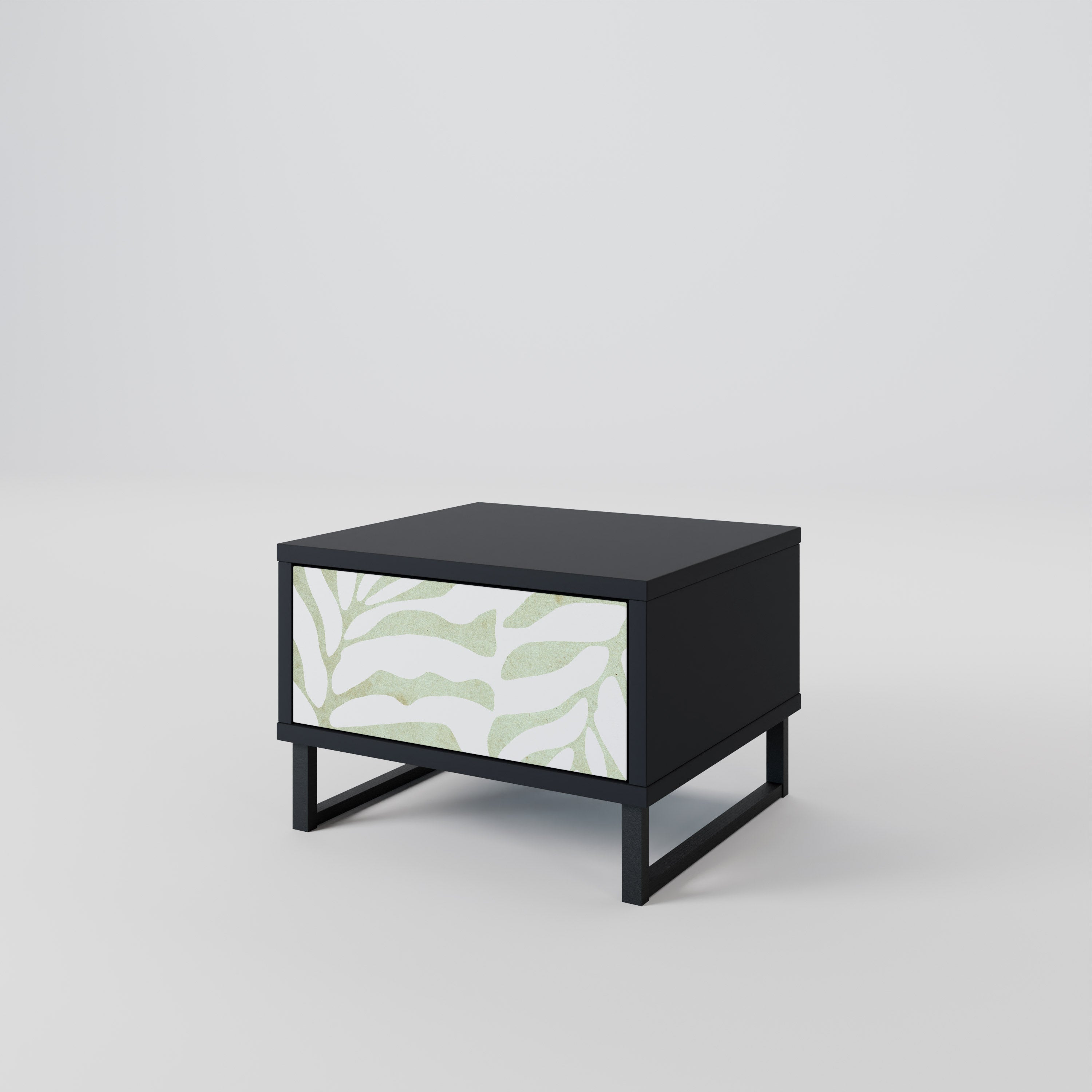 Mesita de noche BOTANICAL SPARK en acabado negro