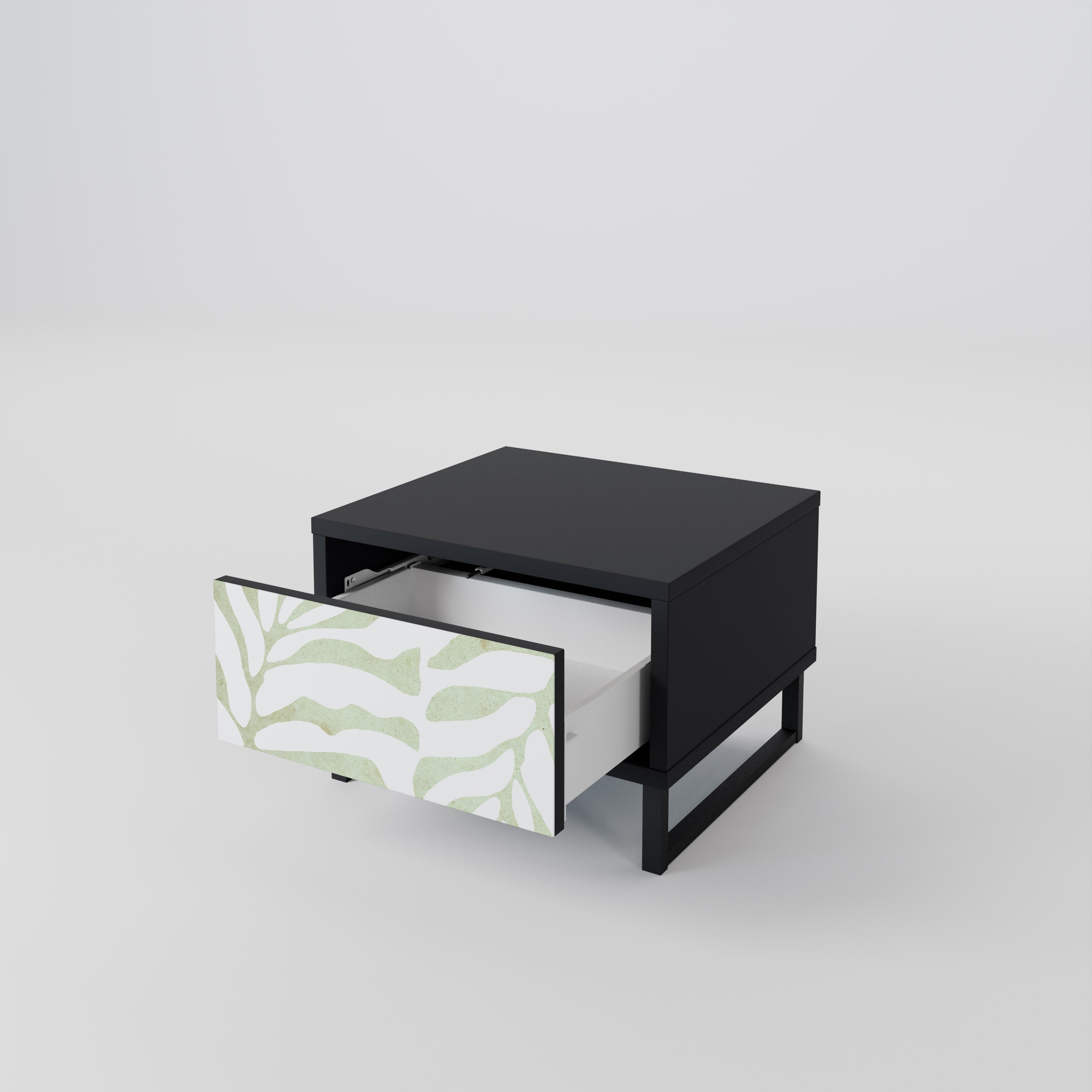 Mesita de noche BOTANICAL SPARK en acabado negro