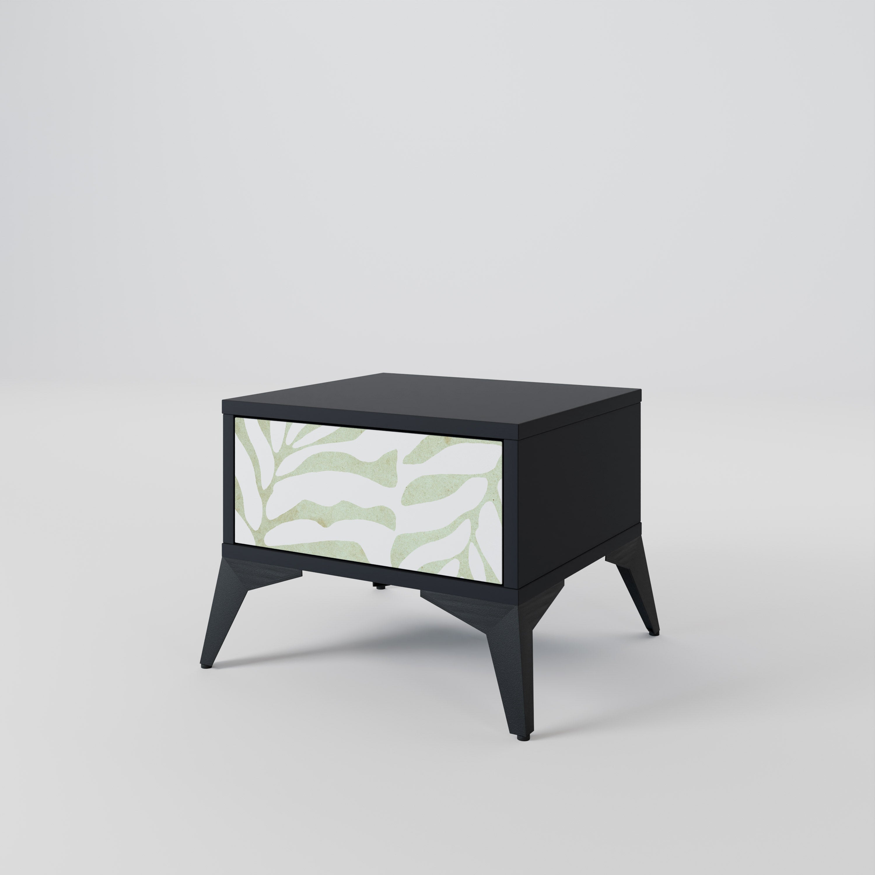 Mesita de noche BOTANICAL SPARK en acabado negro