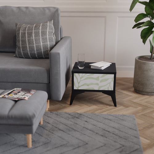 BOTANICAL SPARK Mesita de Noche en Acabado Negro