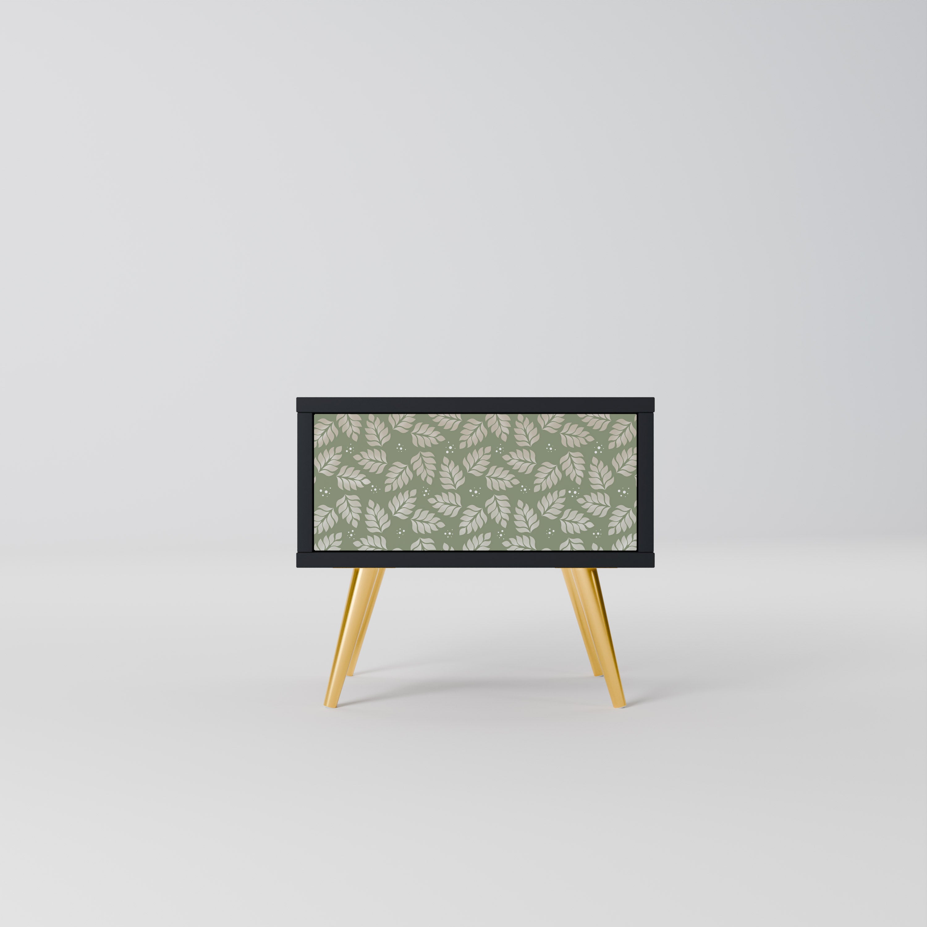 LEAVES ON GREEN Nightstand in Black Finish