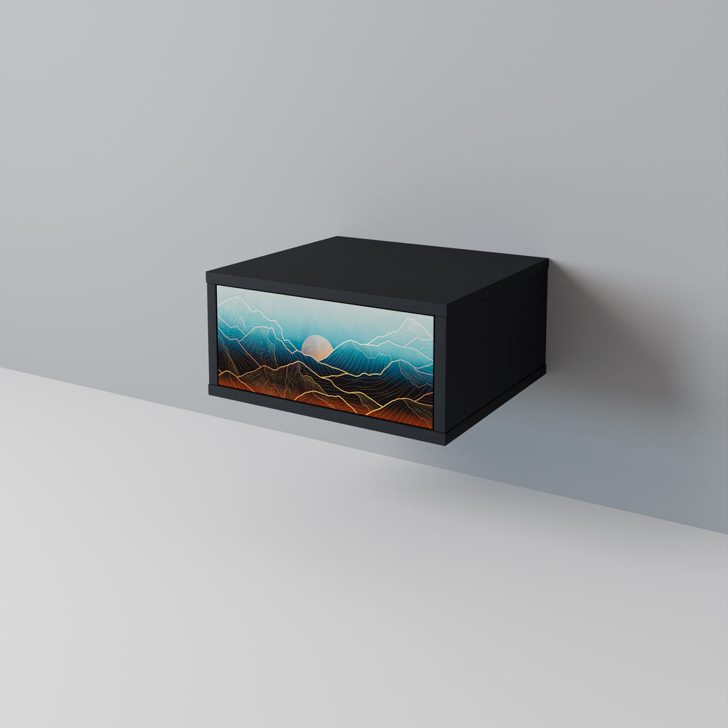 LUNAR SECRETS Nightstand in Black Finish