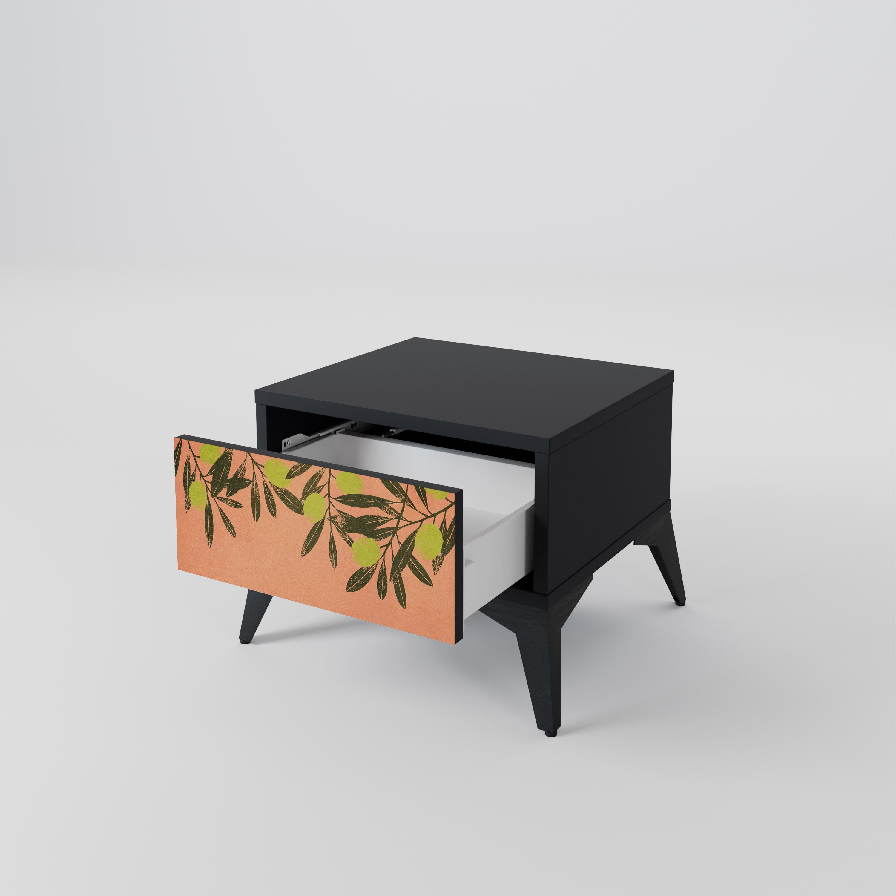 JUICY OLIVES Nightstand in Black Finish