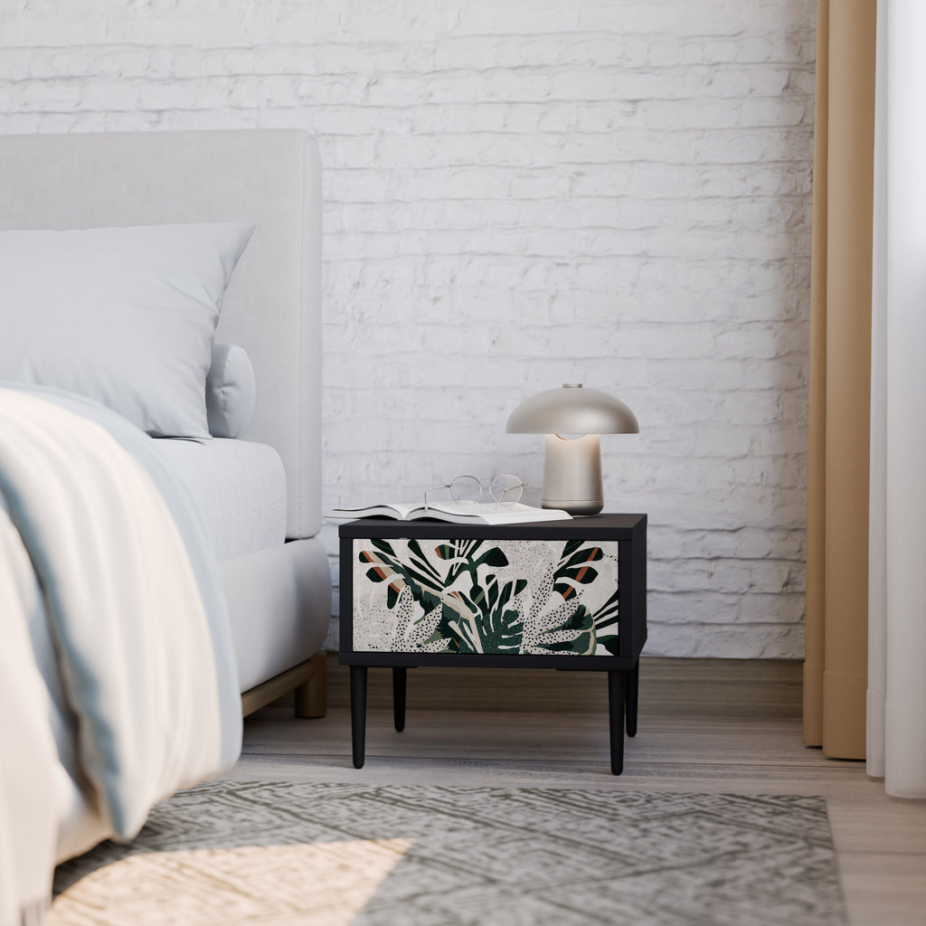 VERDURE FORMATION Nightstand in Black Finish