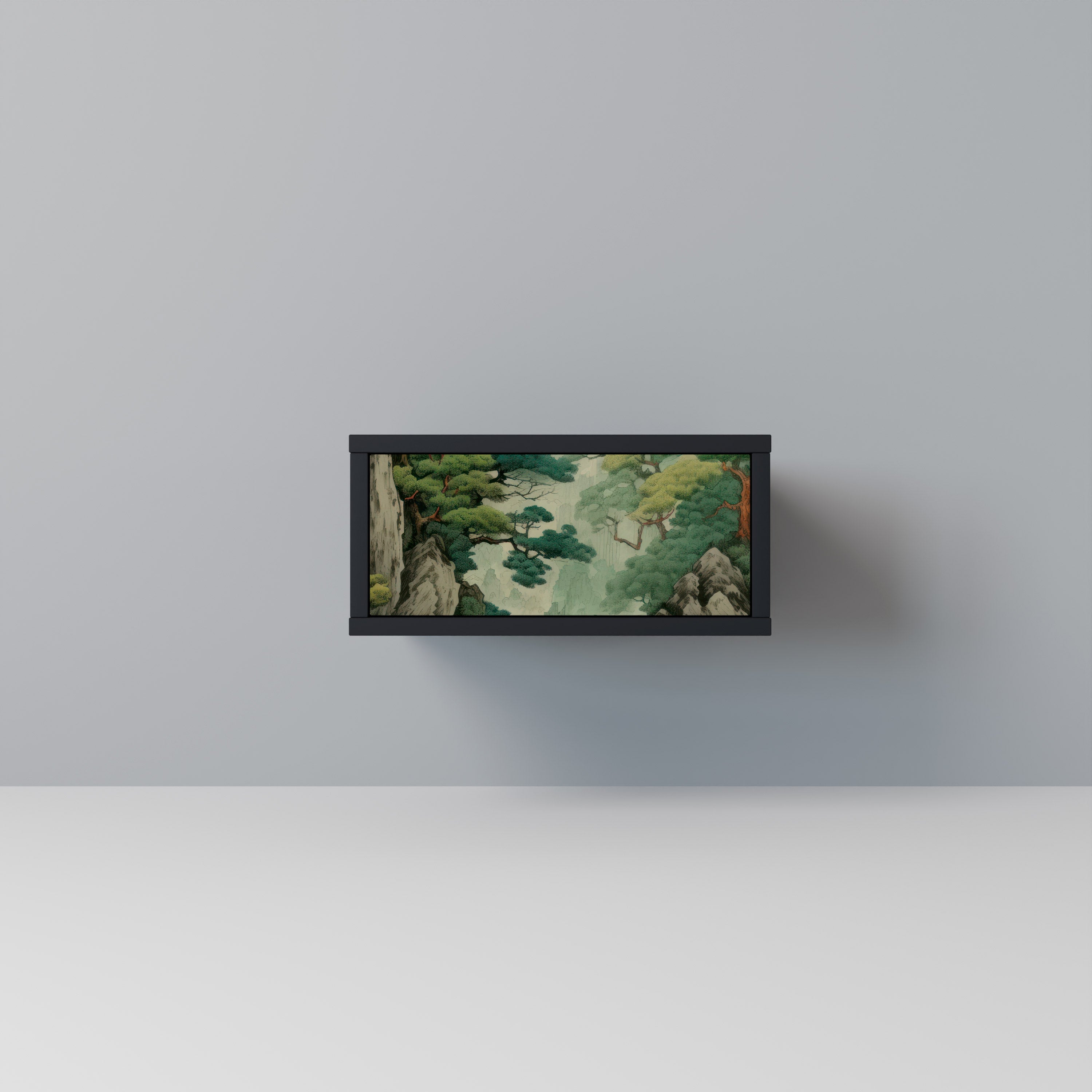 Mesita de noche VERDURE ABYSS en acabado negro