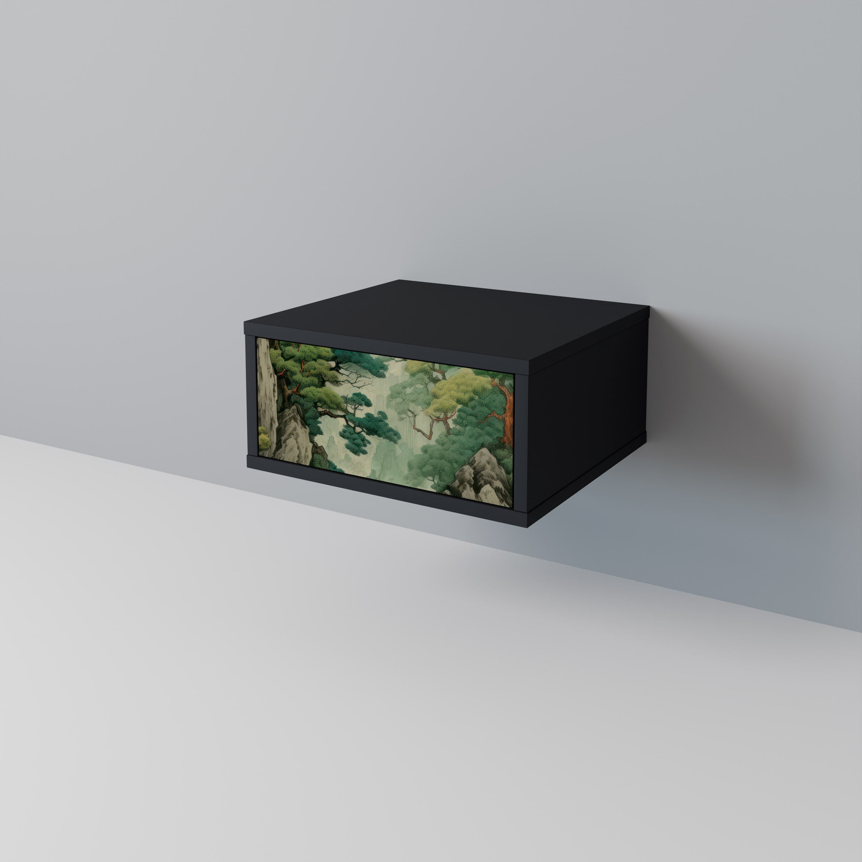 Mesita de noche VERDURE ABYSS en acabado negro