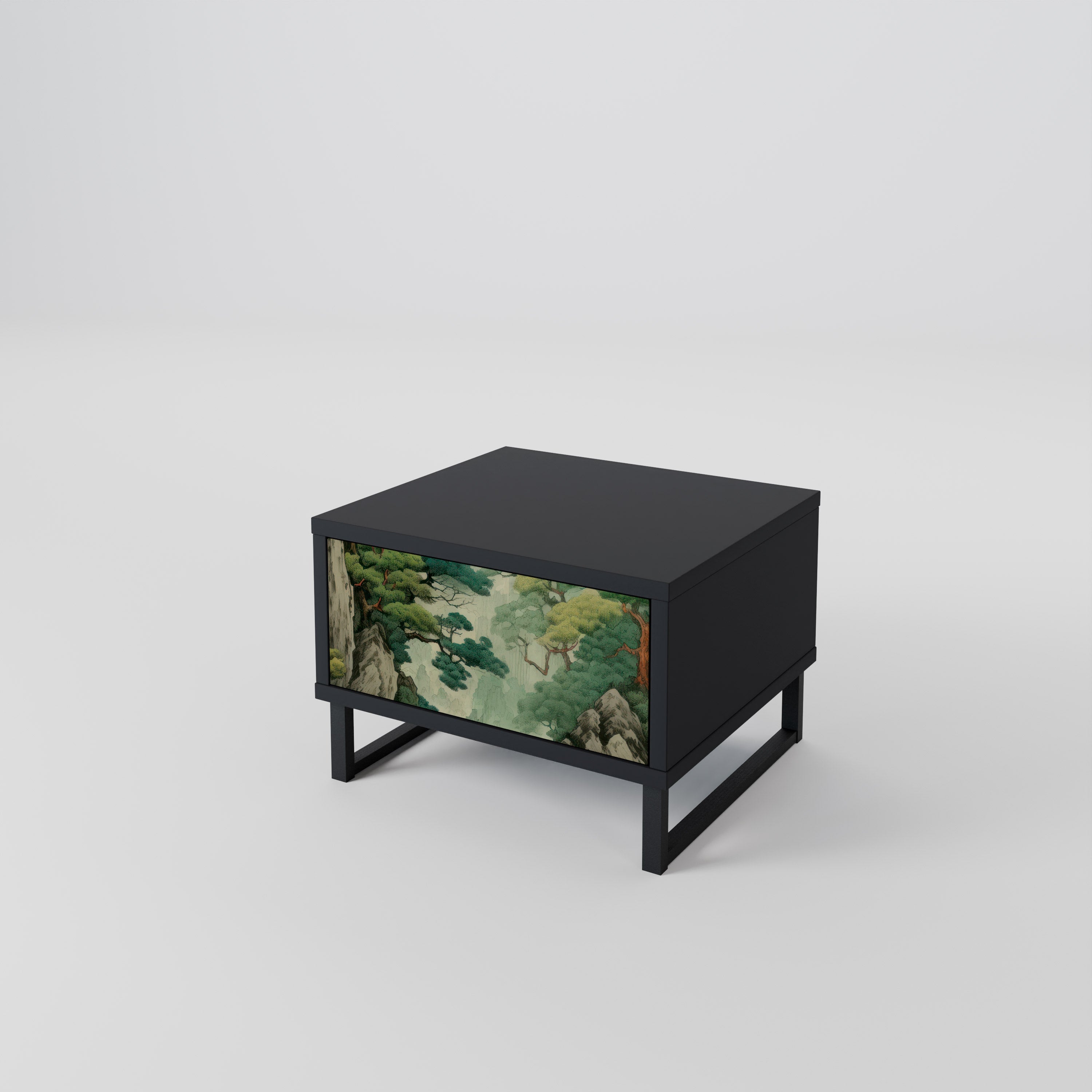 Mesita de noche VERDURE ABYSS en acabado negro