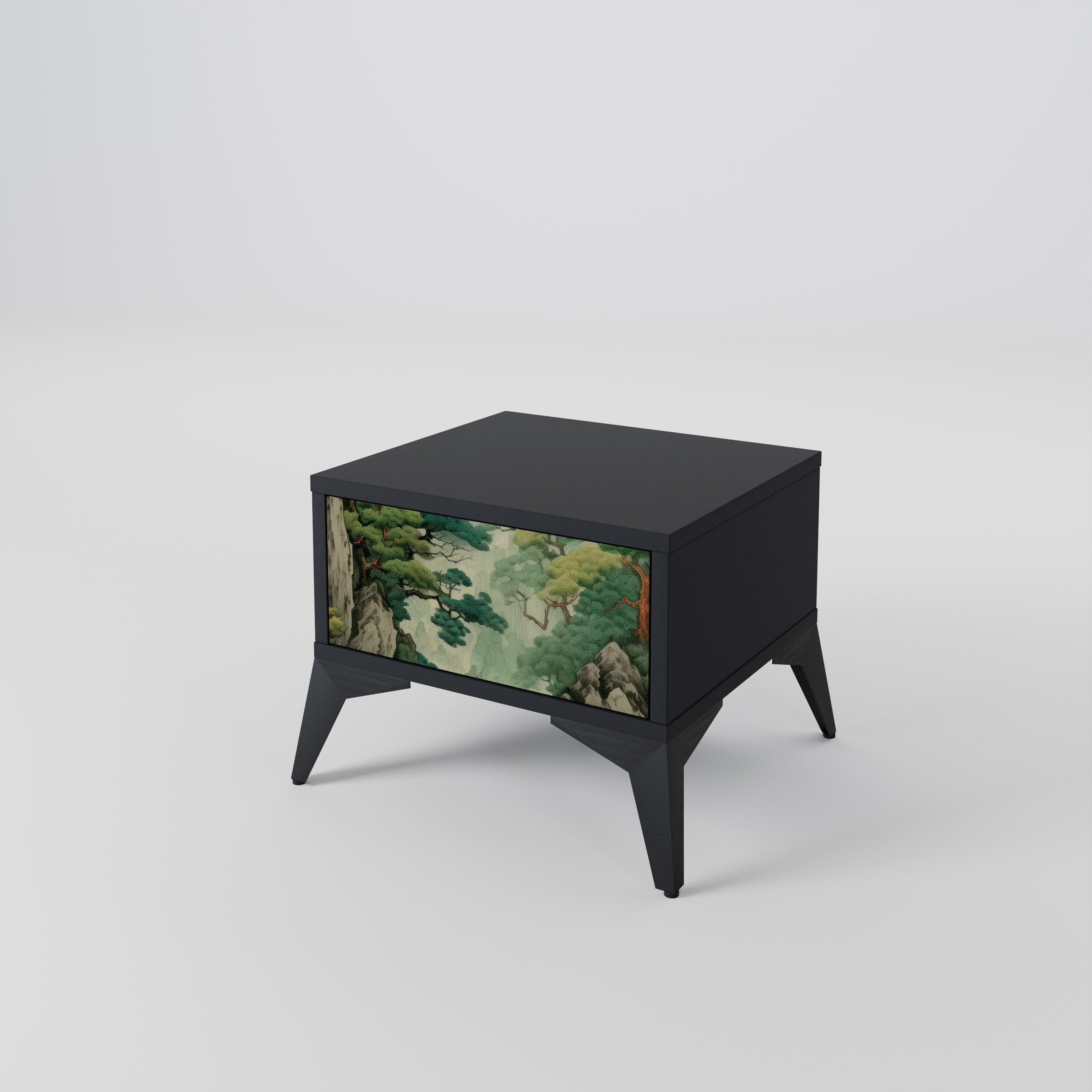 Mesita de noche VERDURE ABYSS en acabado negro