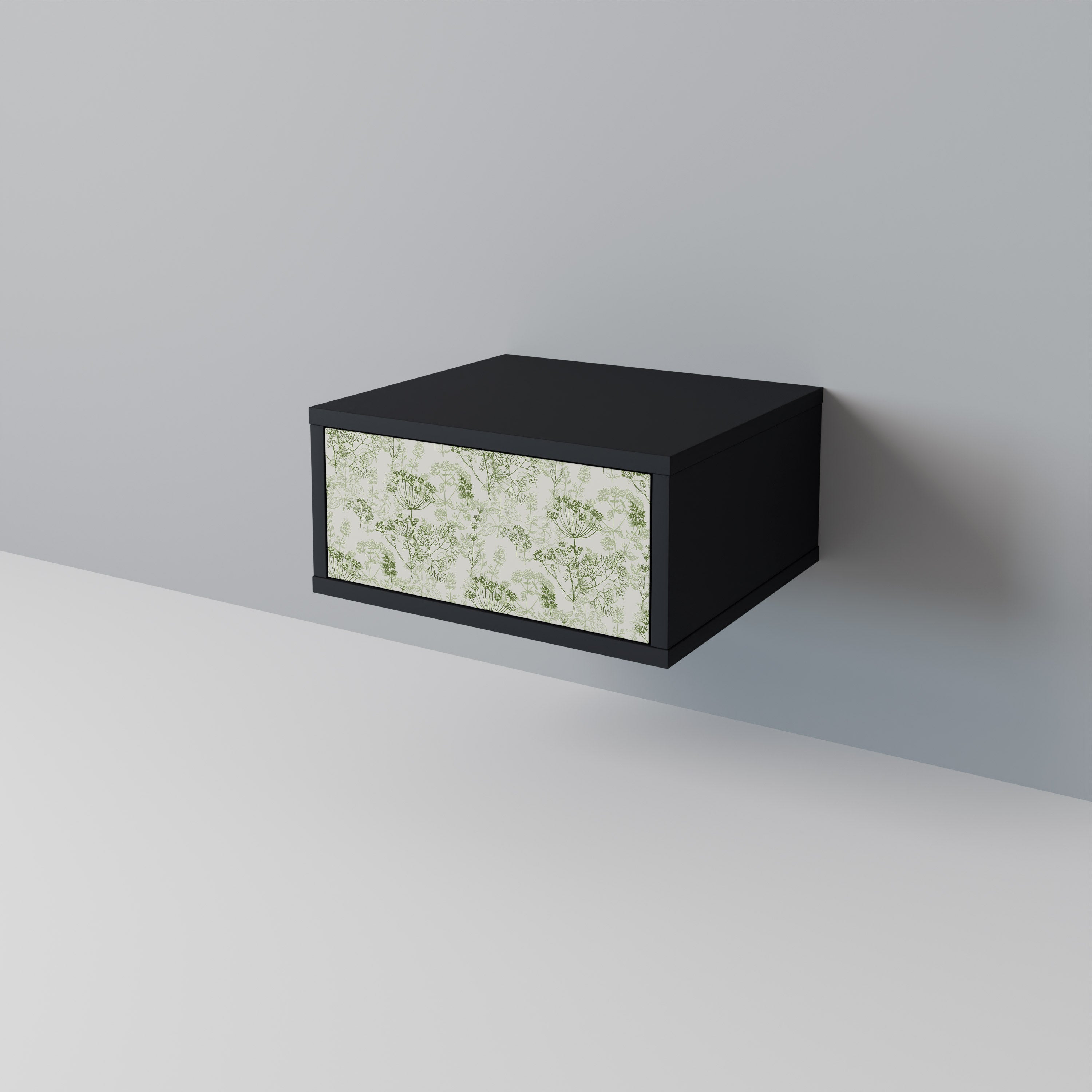 Mesita de noche FENNEL BALDACHIN en acabado negro