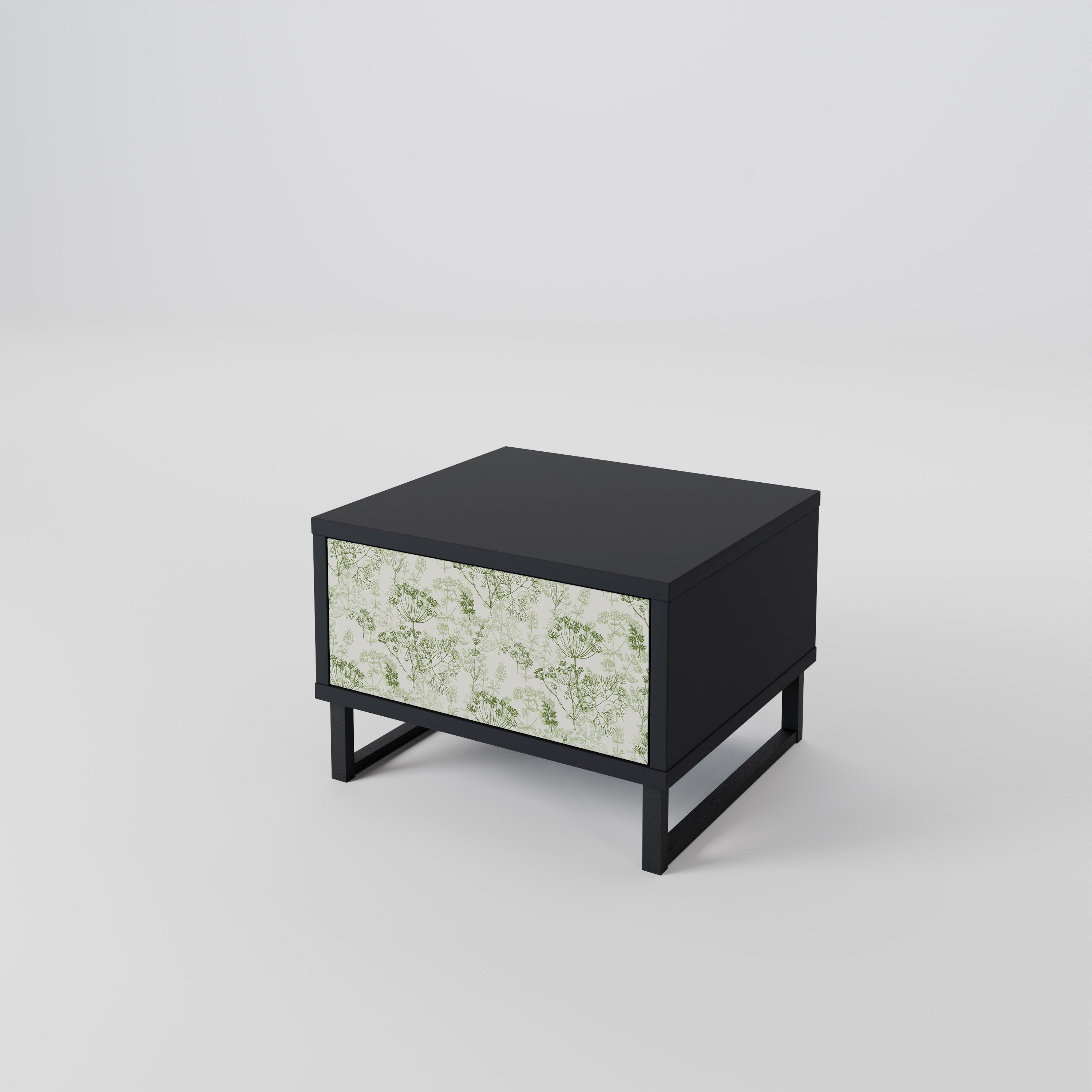 Mesita de noche FENNEL BALDACHIN en acabado negro