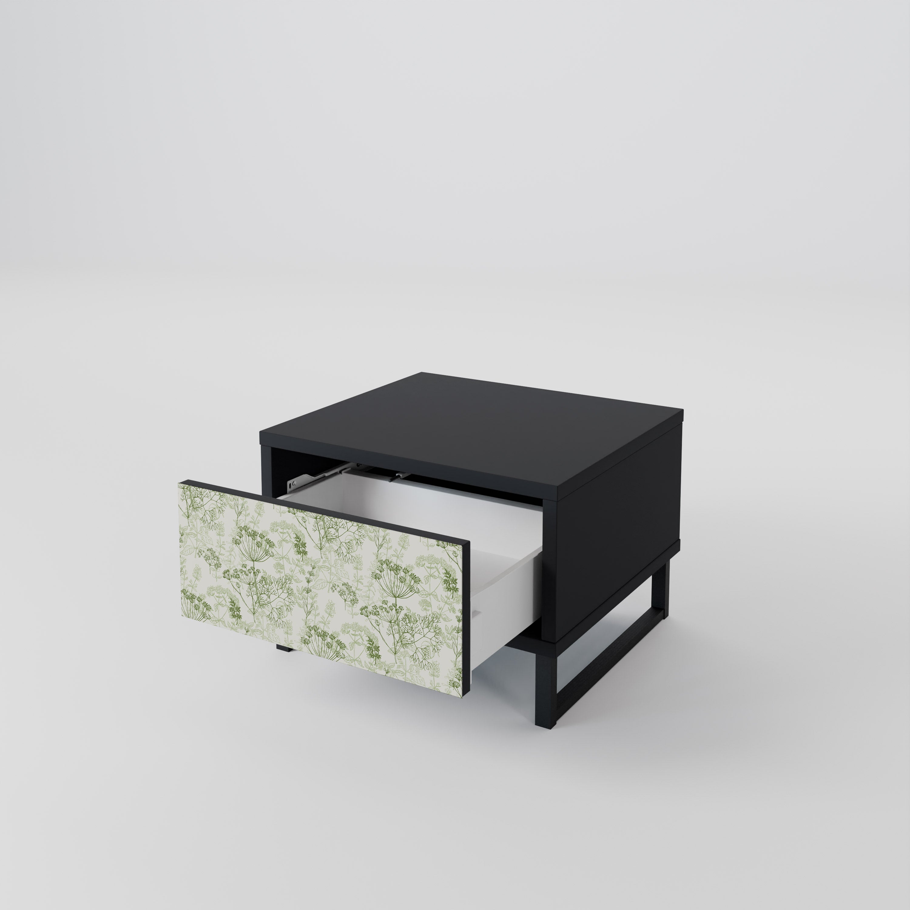 Mesita de noche FENNEL BALDACHIN en acabado negro