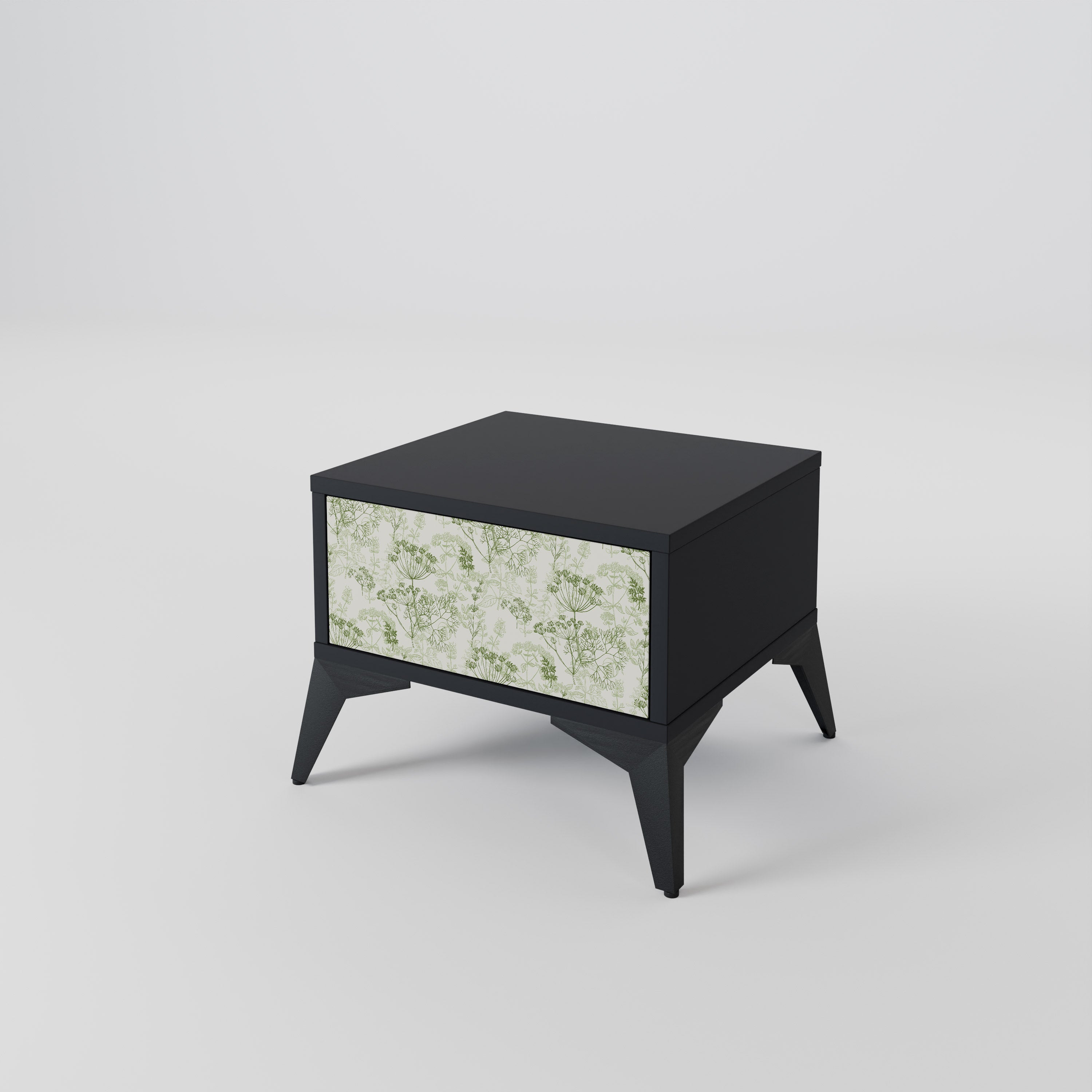 Mesita de noche FENNEL BALDACHIN en acabado negro