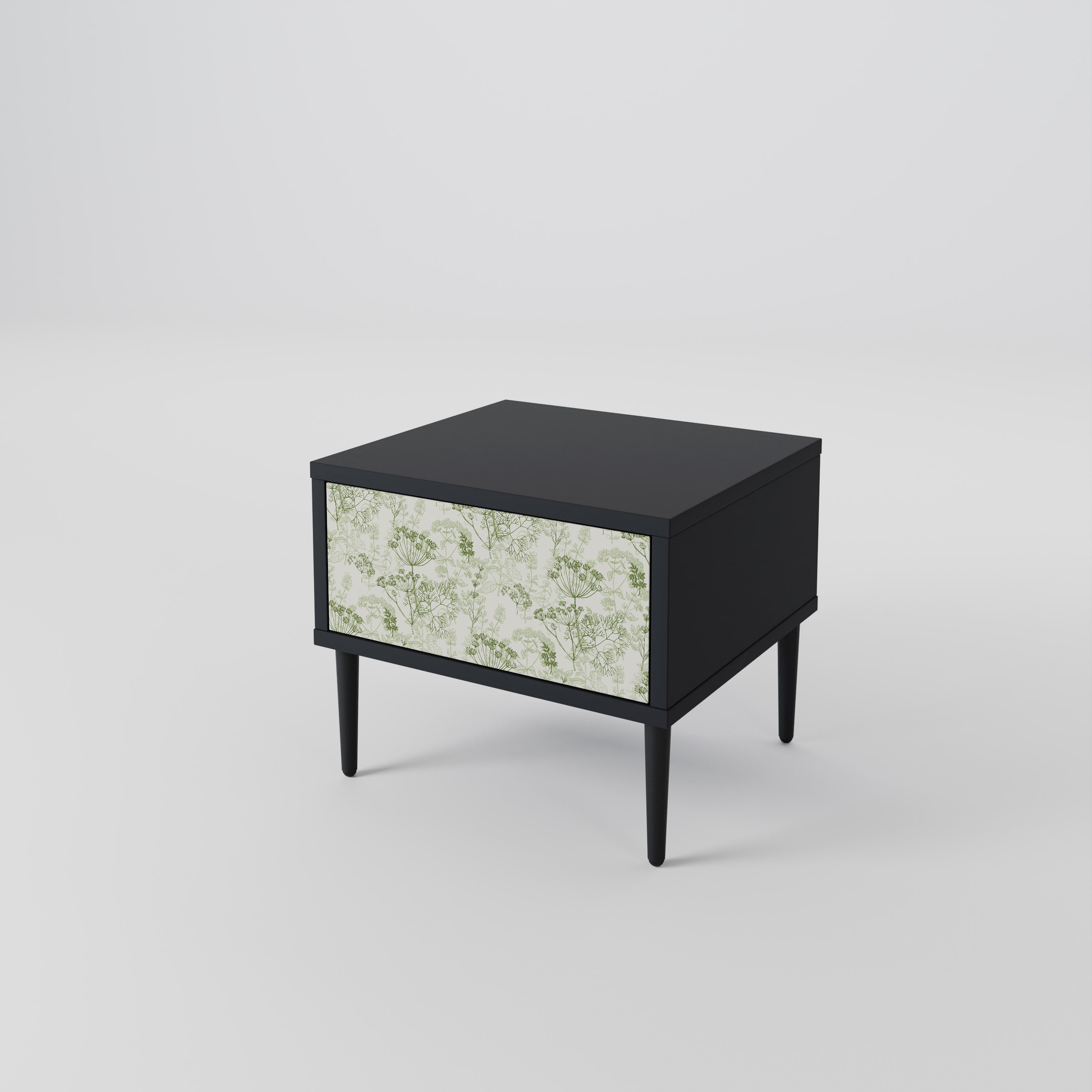 Mesita de noche FENNEL BALDACHIN en acabado negro