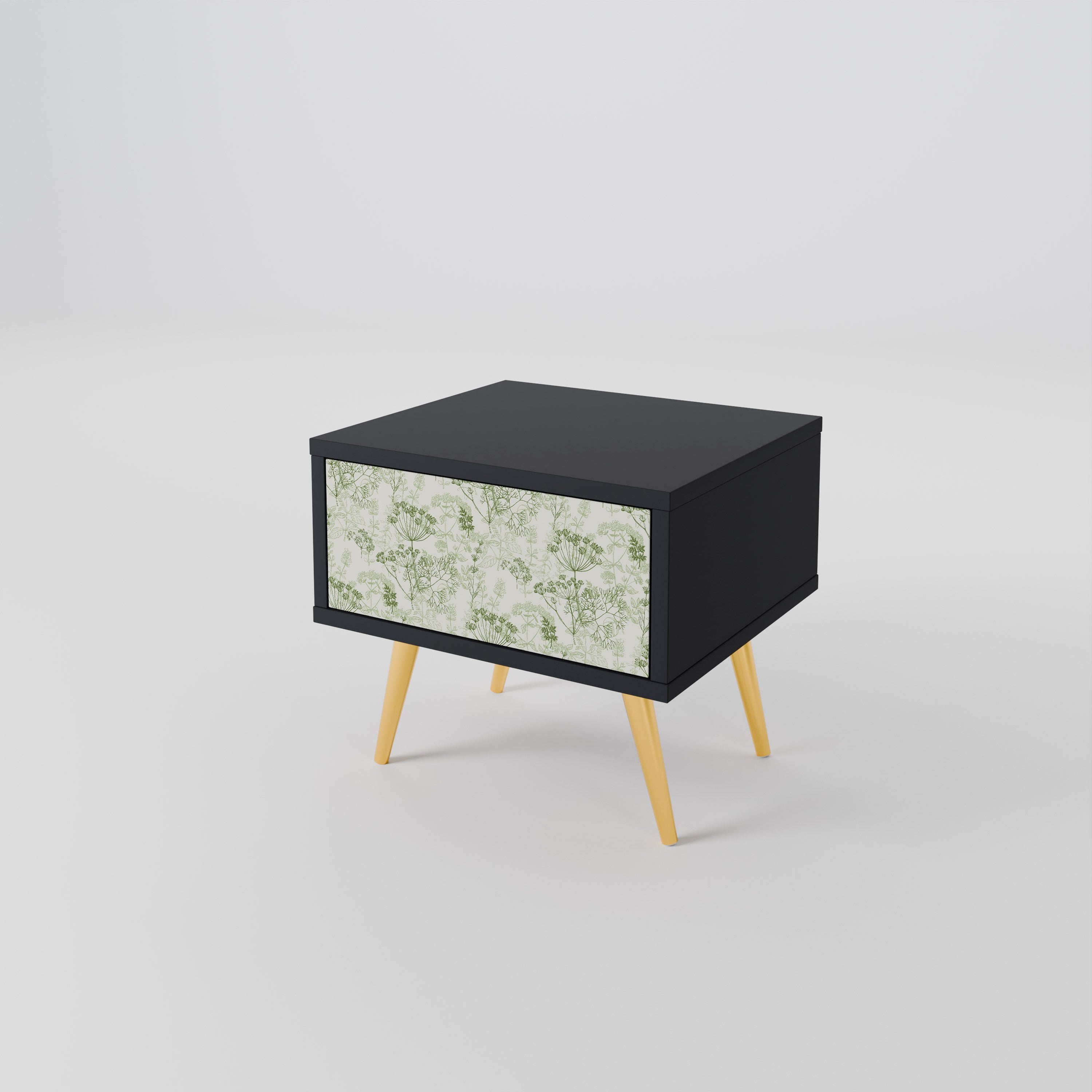Mesita de noche FENNEL BALDACHIN en acabado negro