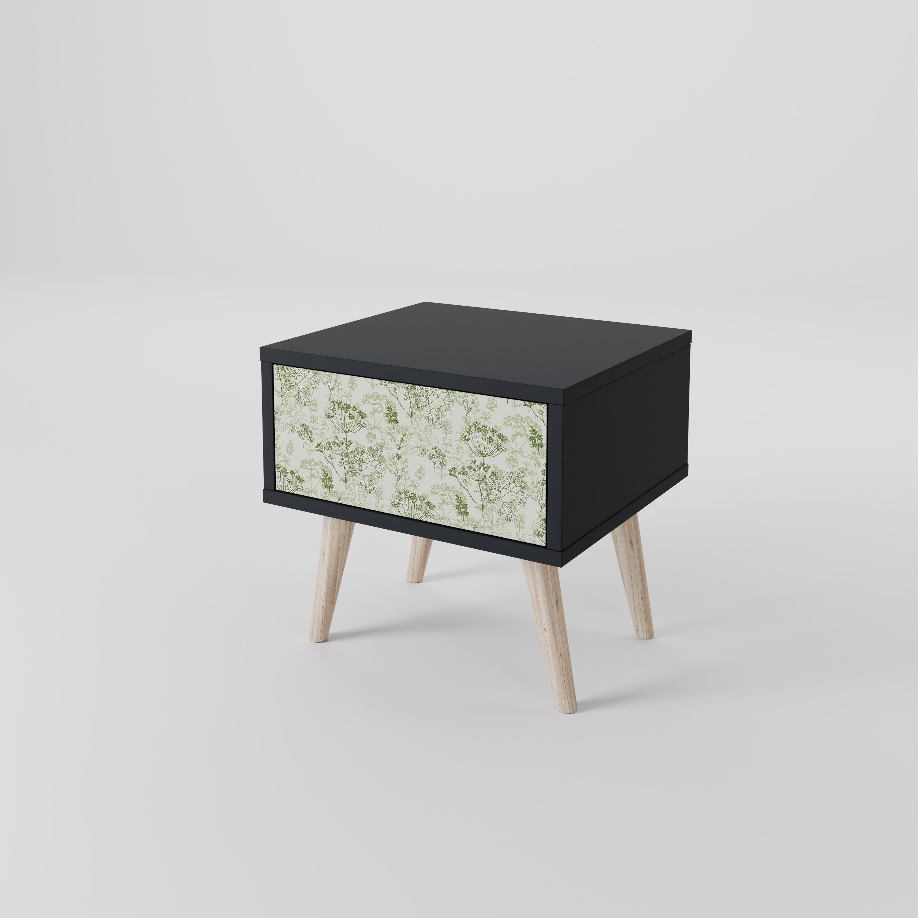 Mesita de noche FENNEL BALDACHIN en acabado negro