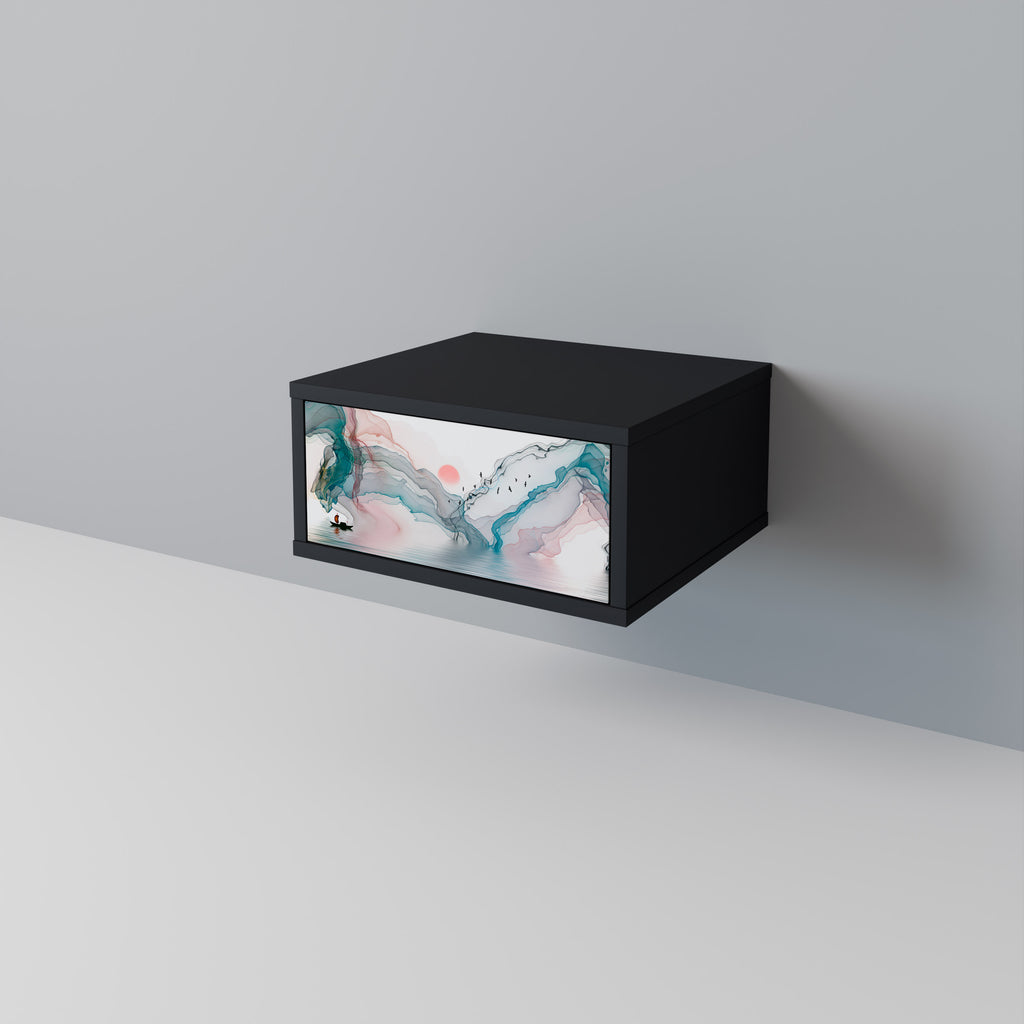 VELVET CROSSING Nightstand in Black Finish