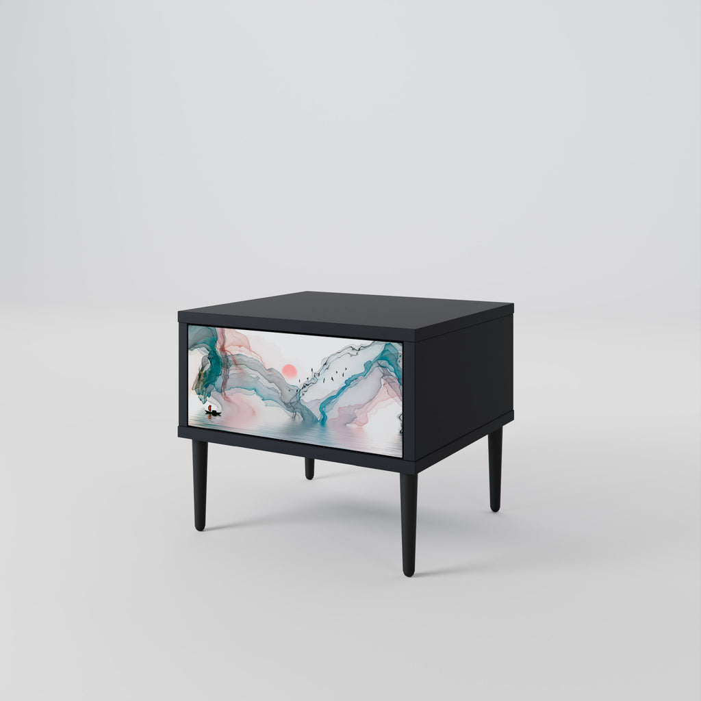 VELVET CROSSING Nightstand in Black Finish
