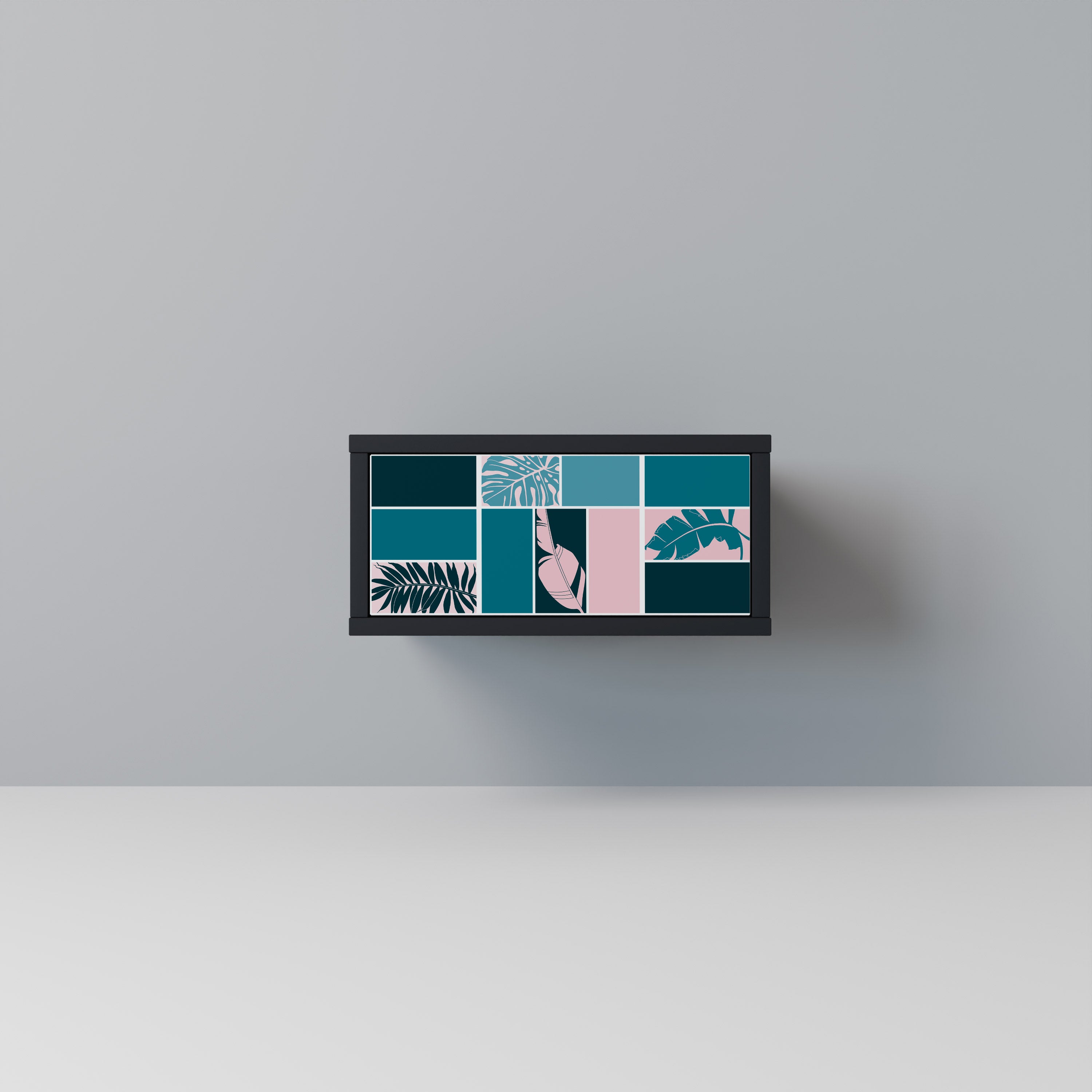 COMBINACIÓN DE FORMAS Mesita de noche en Acabado Negro