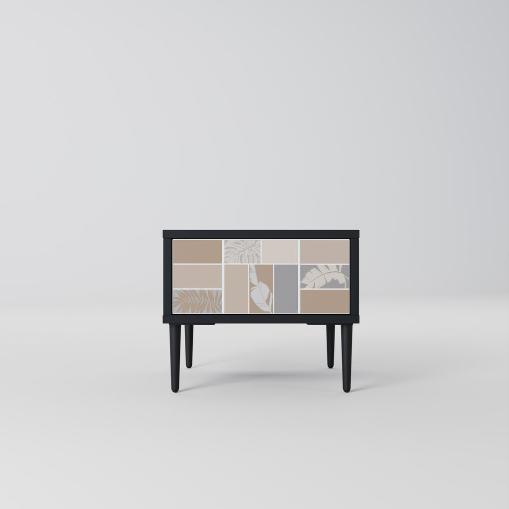TROPICAL SHAPES Nightstand in Black Finish