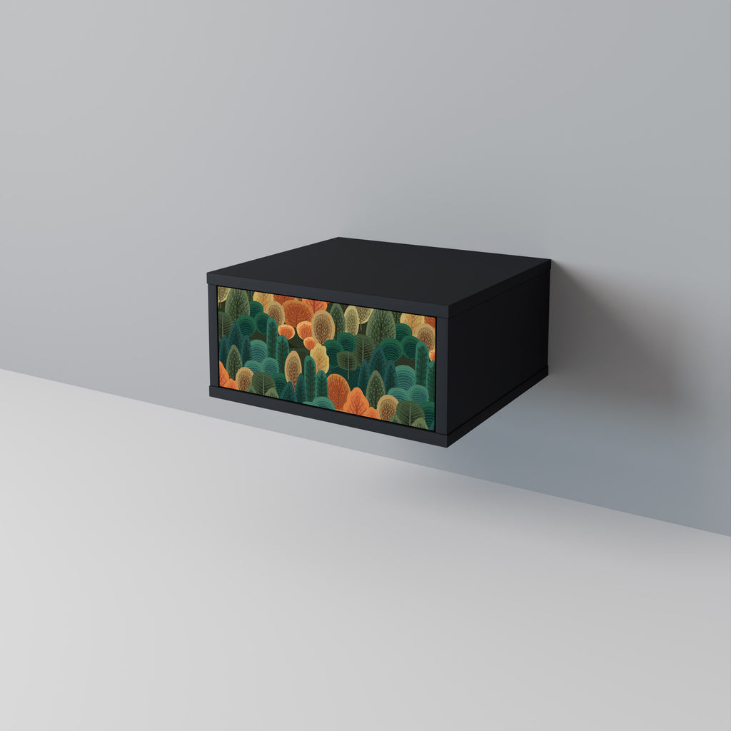 AUTUMN KALEIDOSCOPE Nightstand in Black Finish